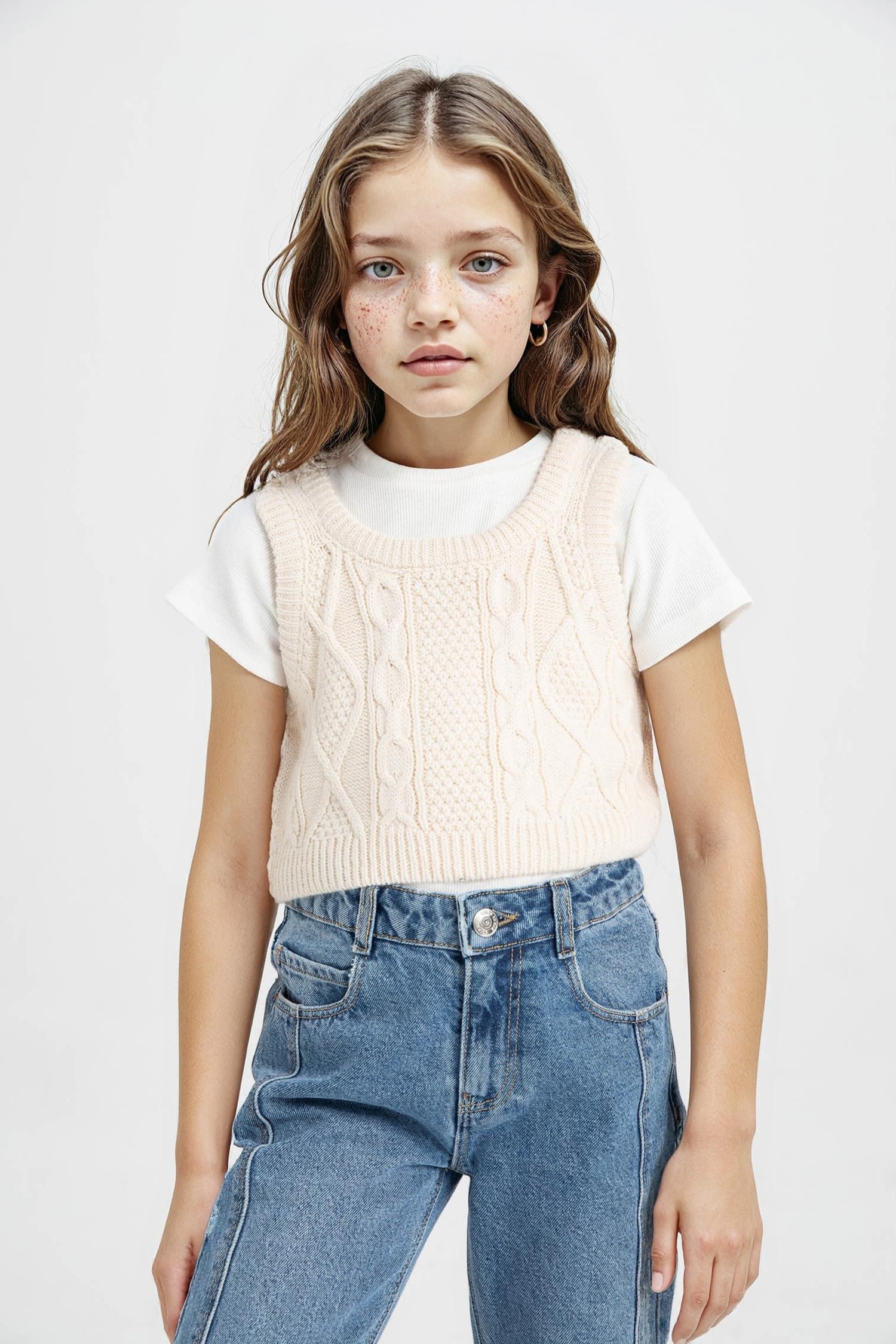 Girl Crop Sweater Vest