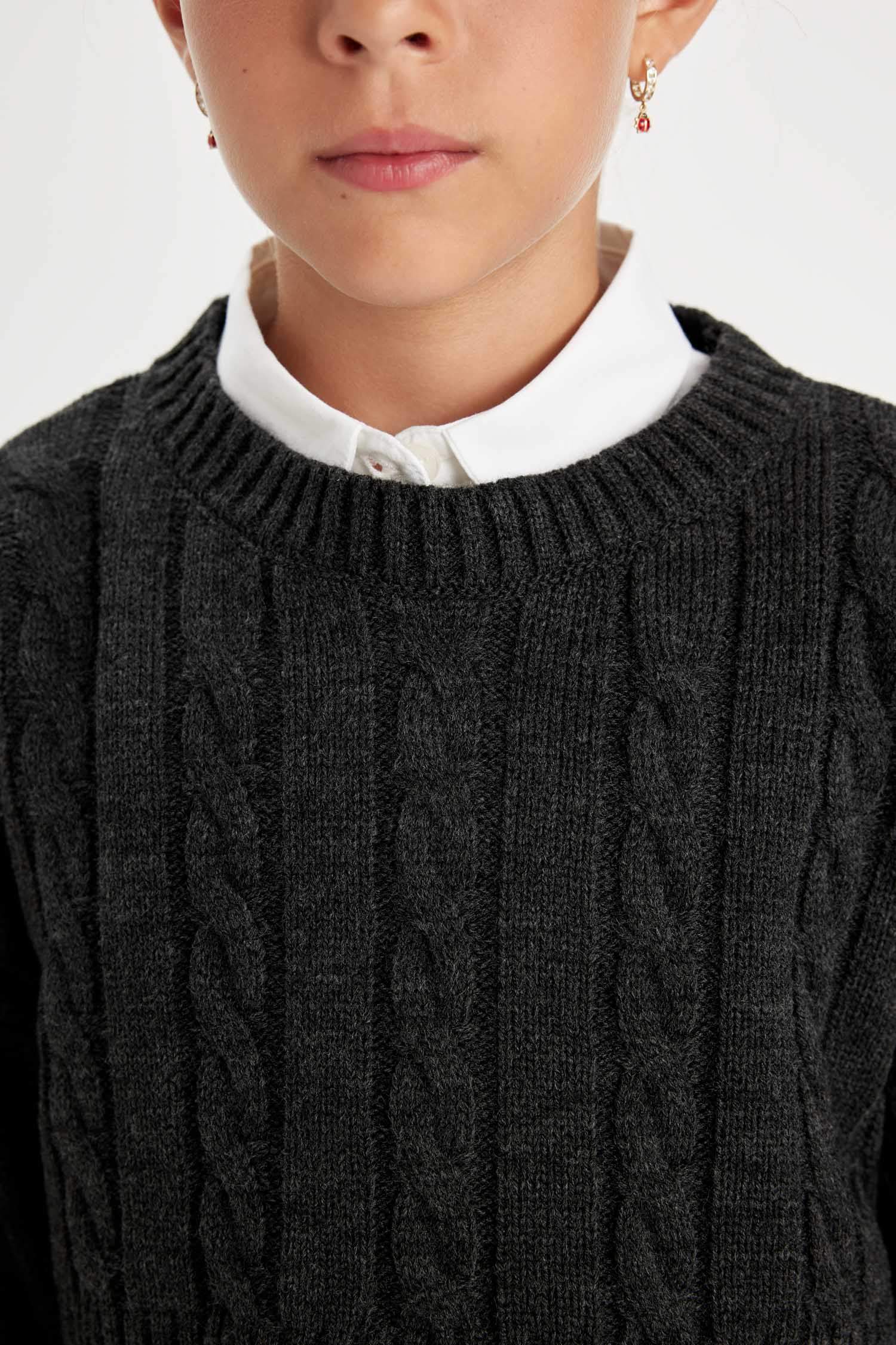 Қыздарға қысқартылған пішім Пулловер