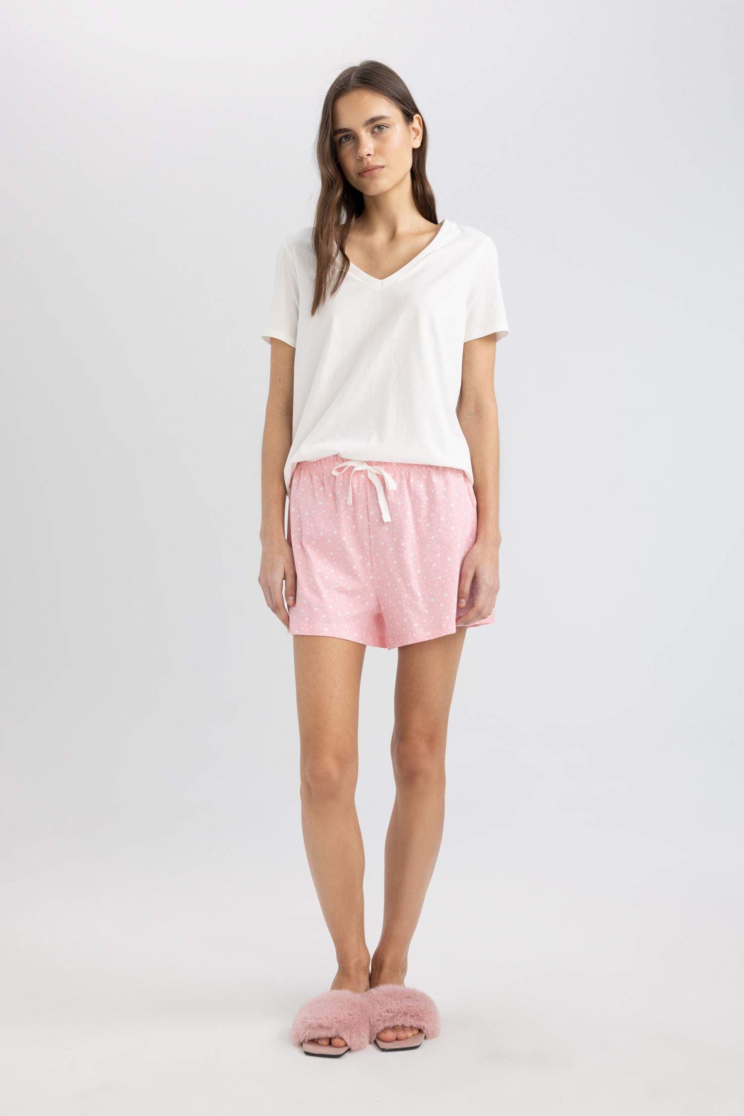 2'li Şort Pijama Altı-Fall in Love