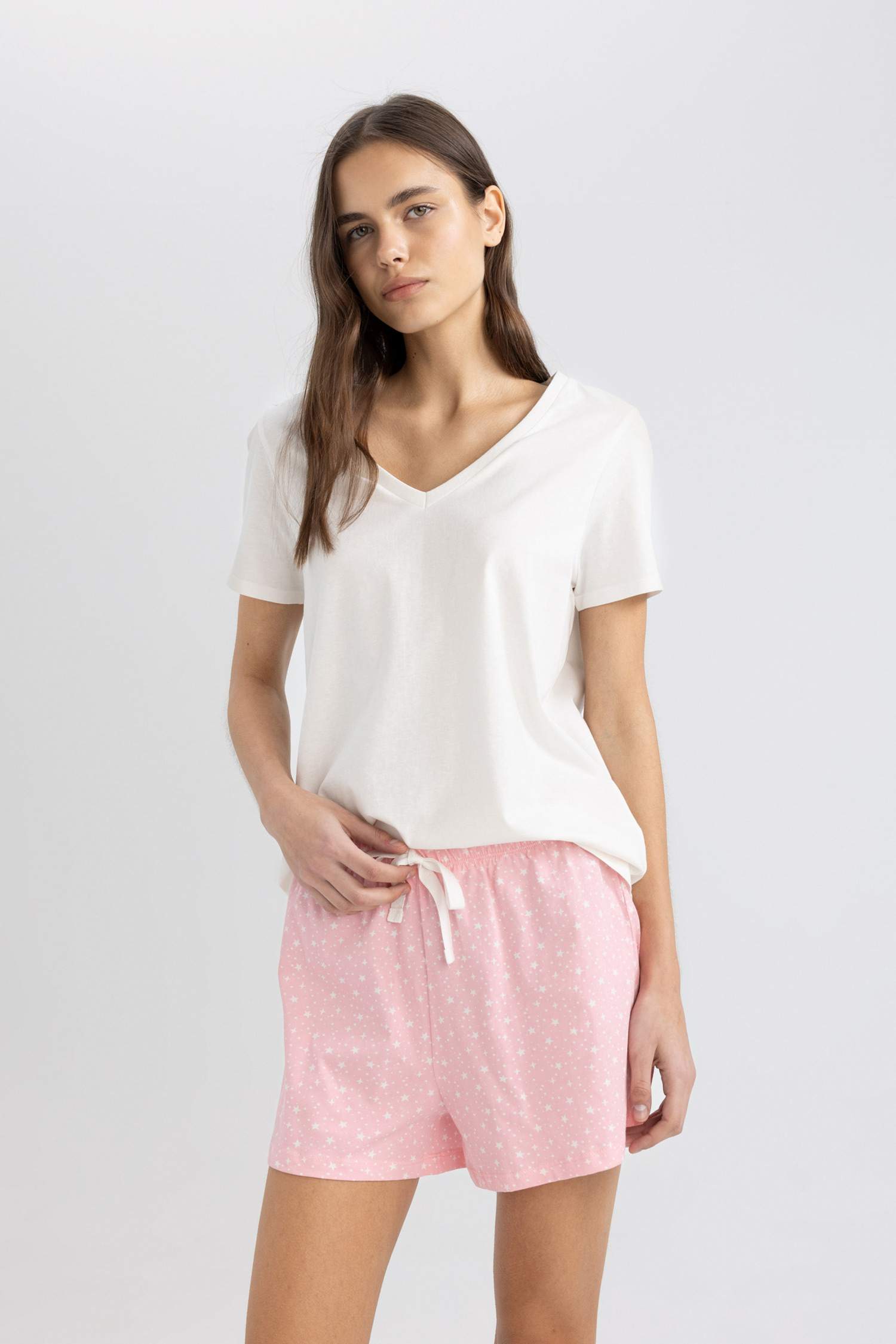 2'li Şort Pijama Altı-Fall in Love