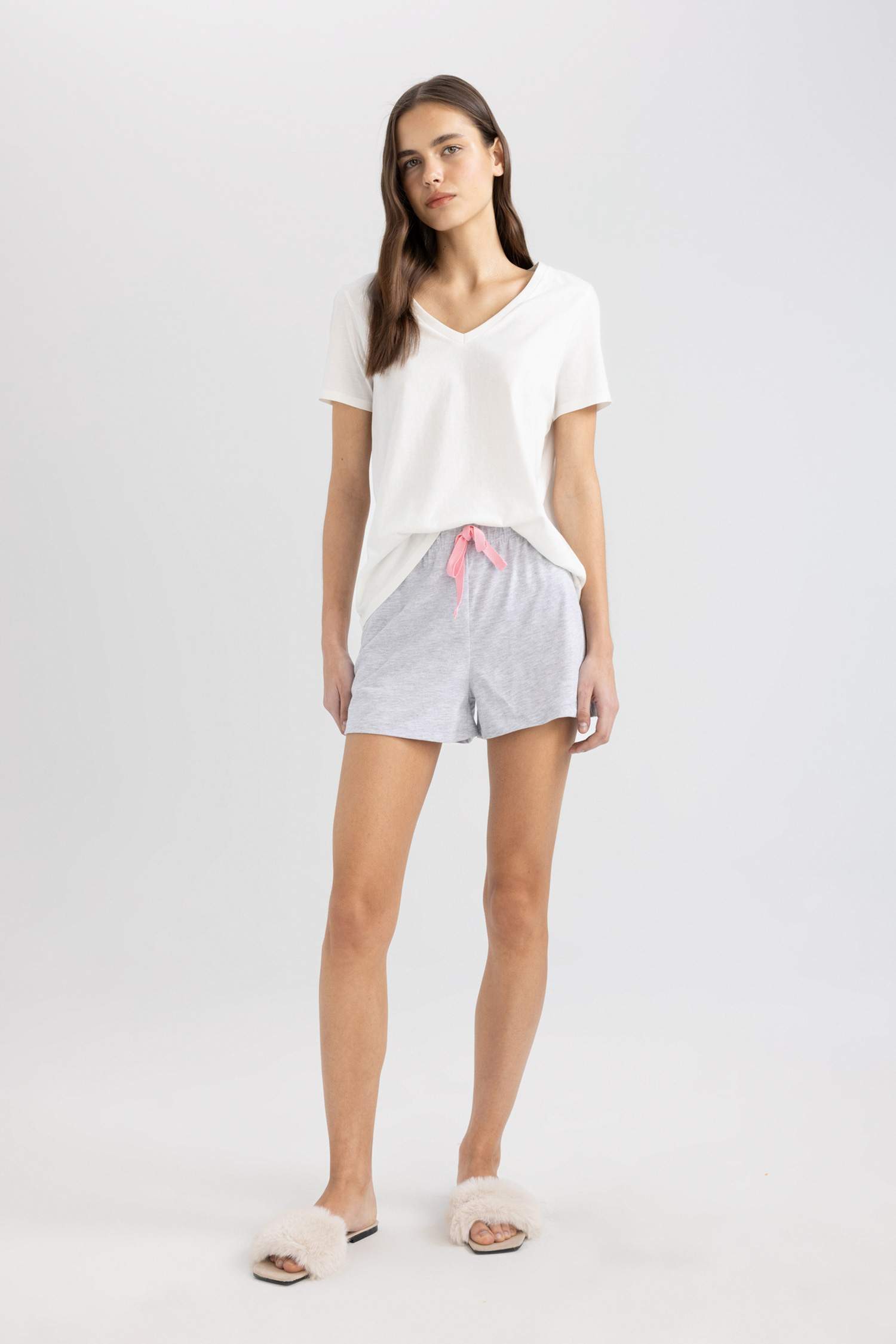 2'li Şort Pijama Altı-Fall in Love