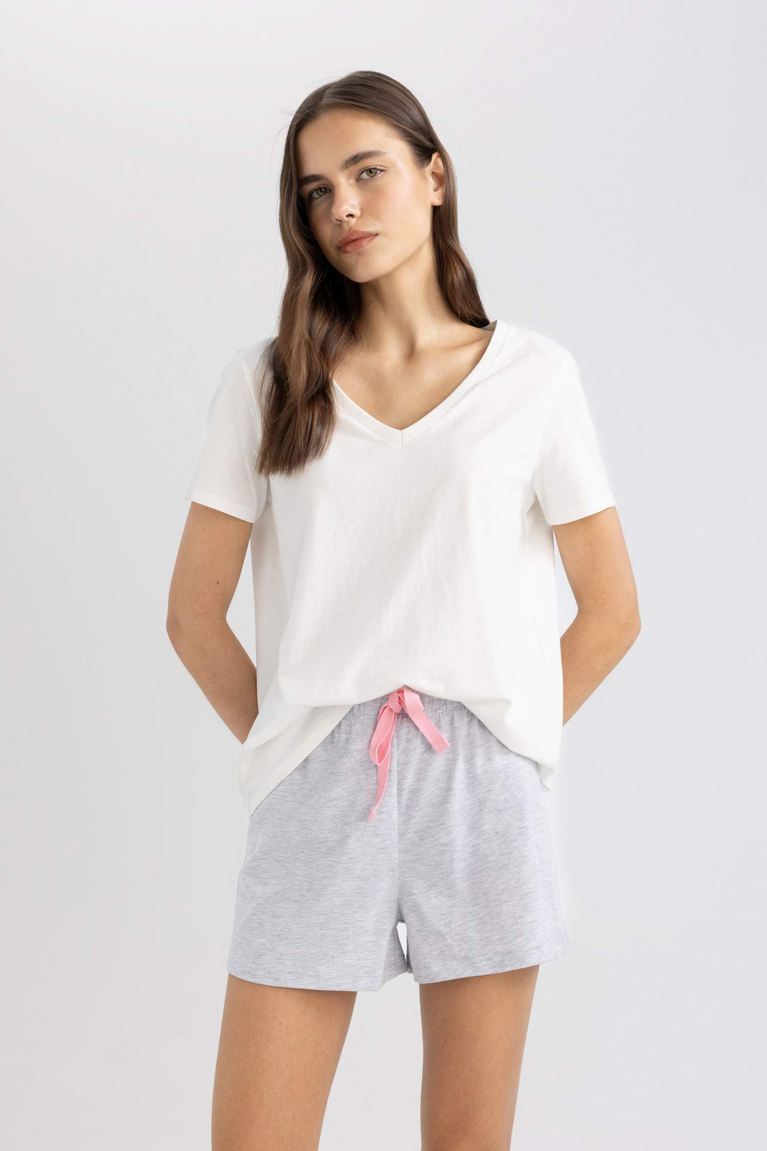 2'li Şort Pijama Altı-Fall in Love