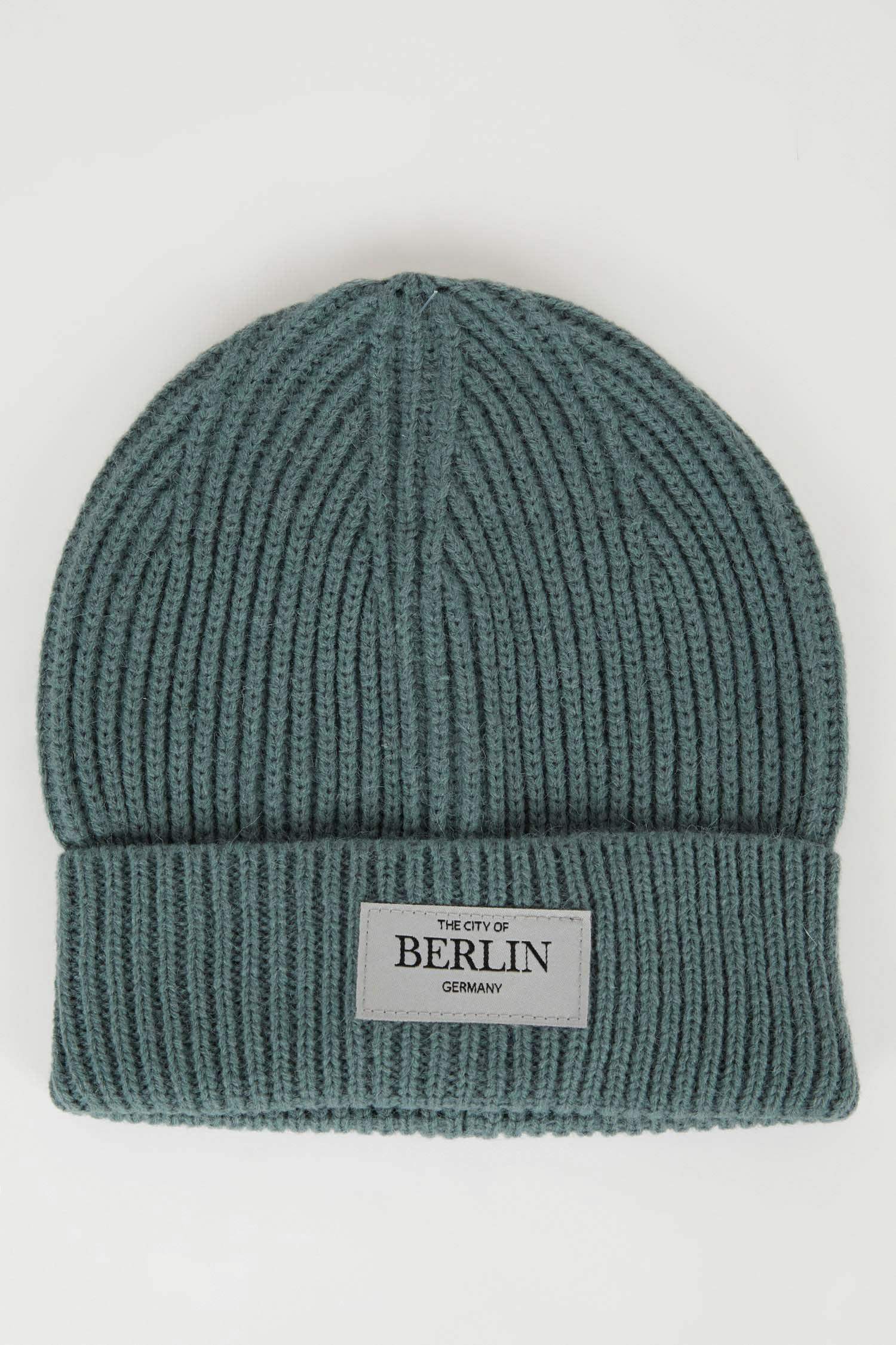 Woman City Themed Woven Labeled Beanie