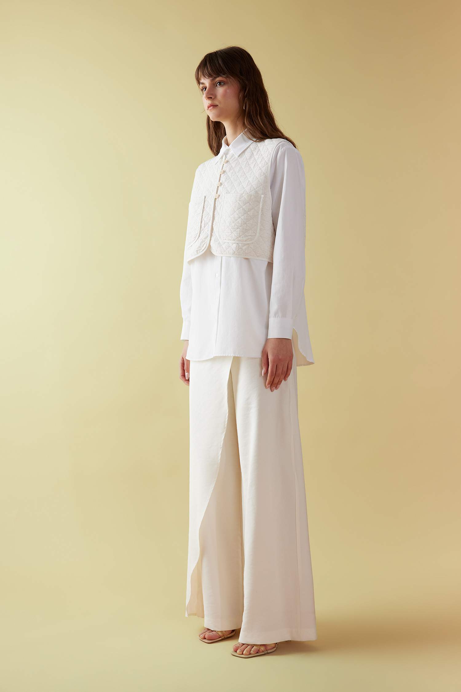 Tunique en Popeline Coupe Relax à Manches Longues