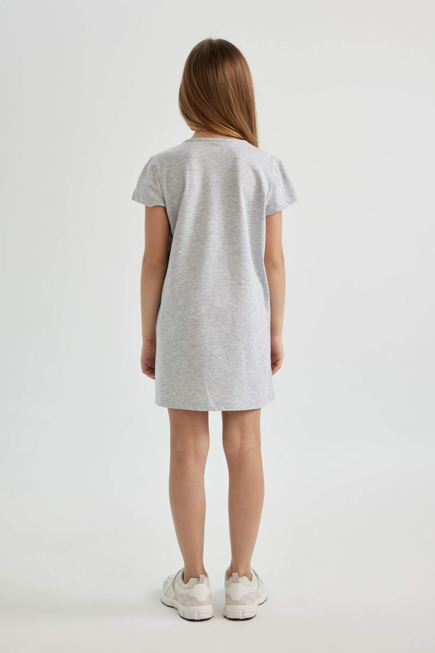 Girl Short Sleeve Printed Dress