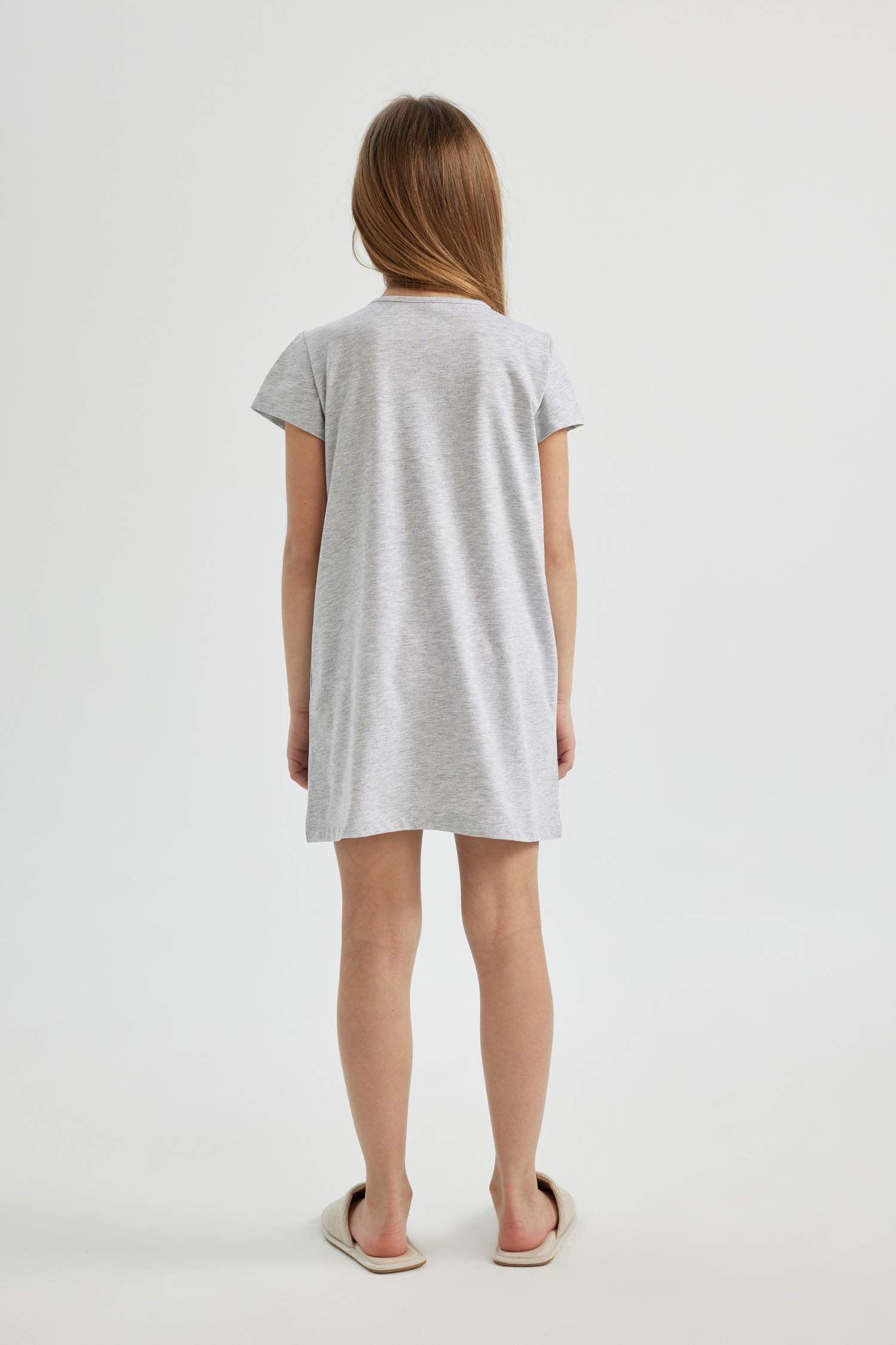 Kız Çocuk Yarım Kollu Baskılı Elbise