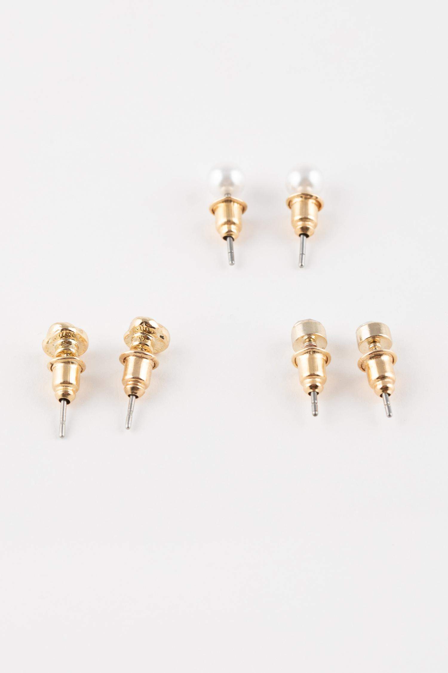 Kadın 3'lü Gold Küpe