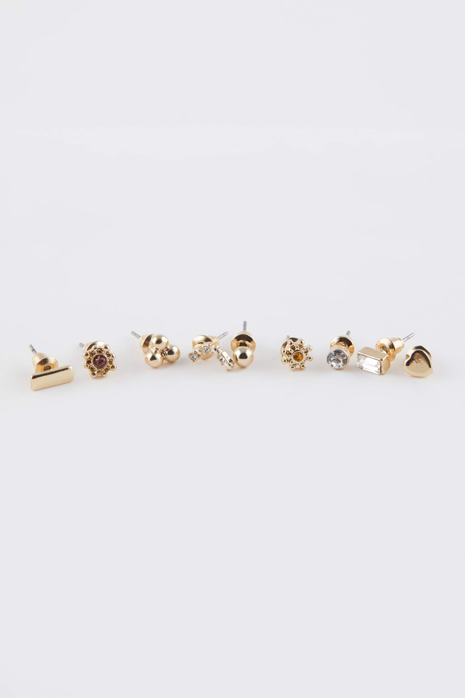 Woman 9 Piece Gold Earrings