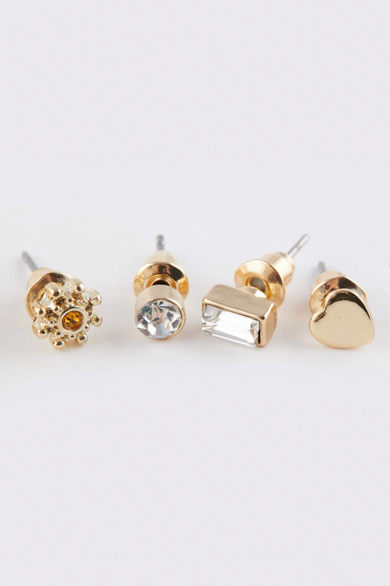 Woman 9 Piece Gold Earrings