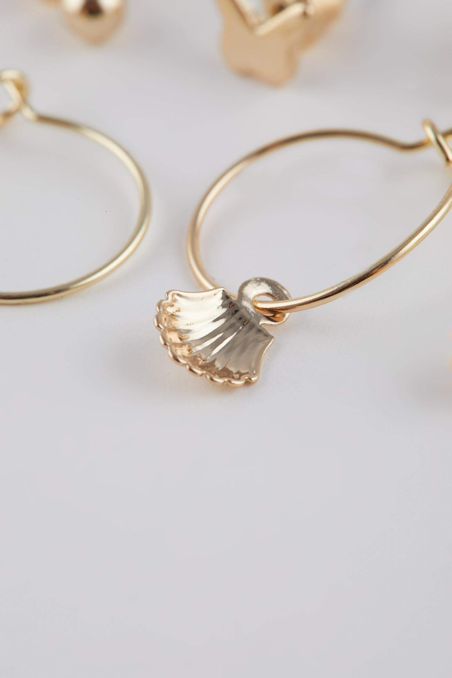 Woman 12 Piece Gold Earrings