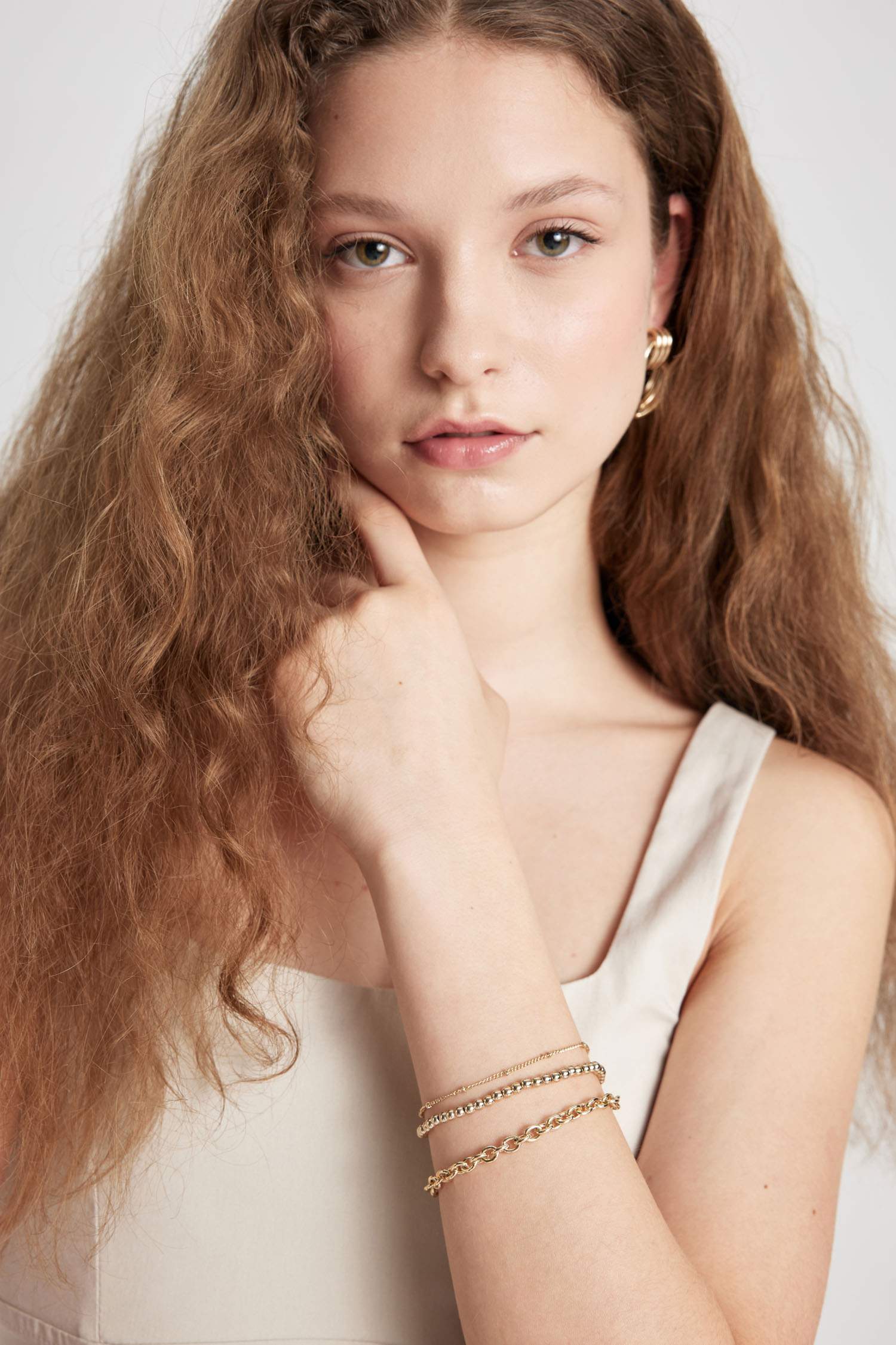 Золотой браслет для женщин, 3 шт