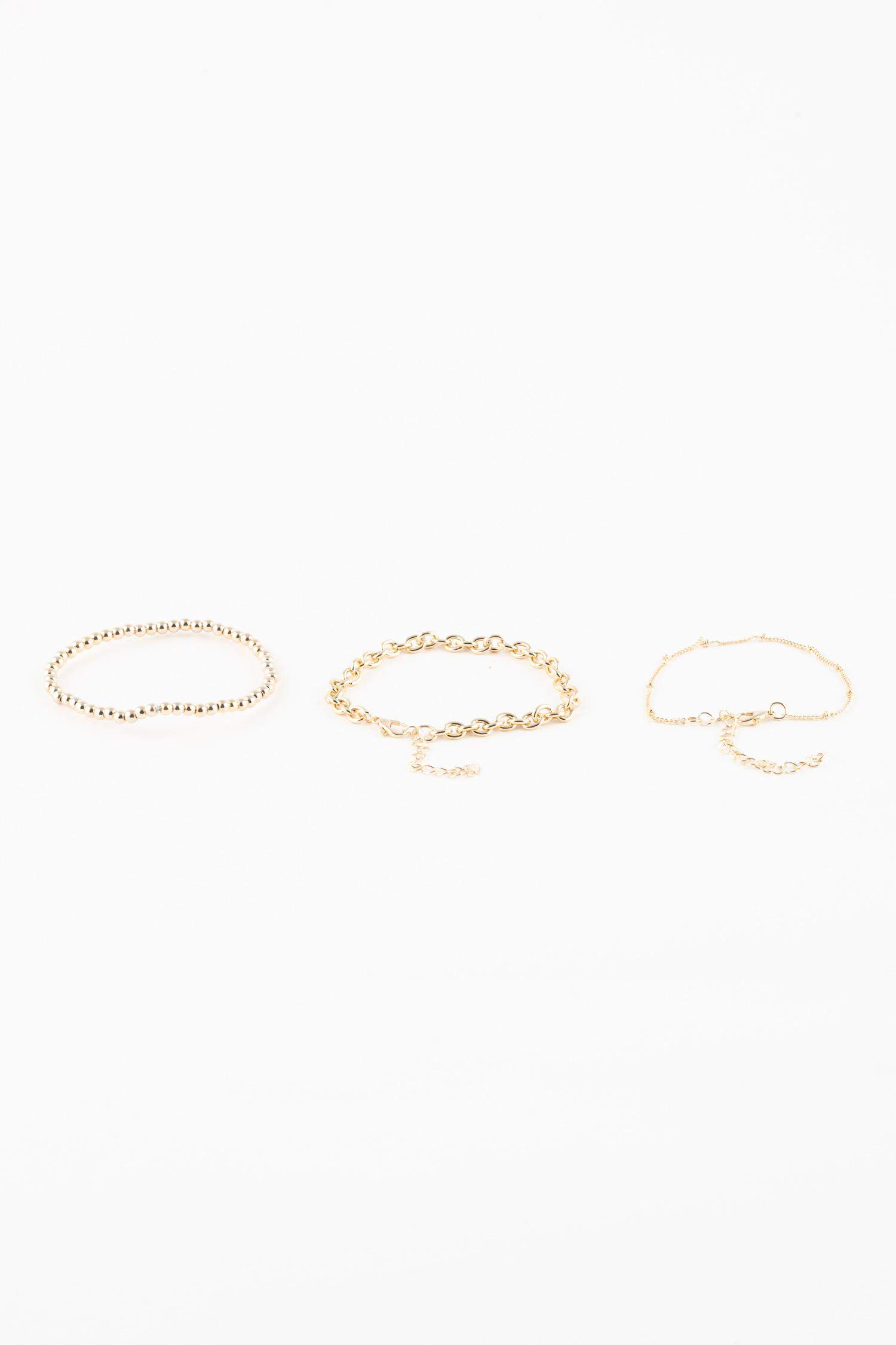 Золотой браслет для женщин, 3 шт