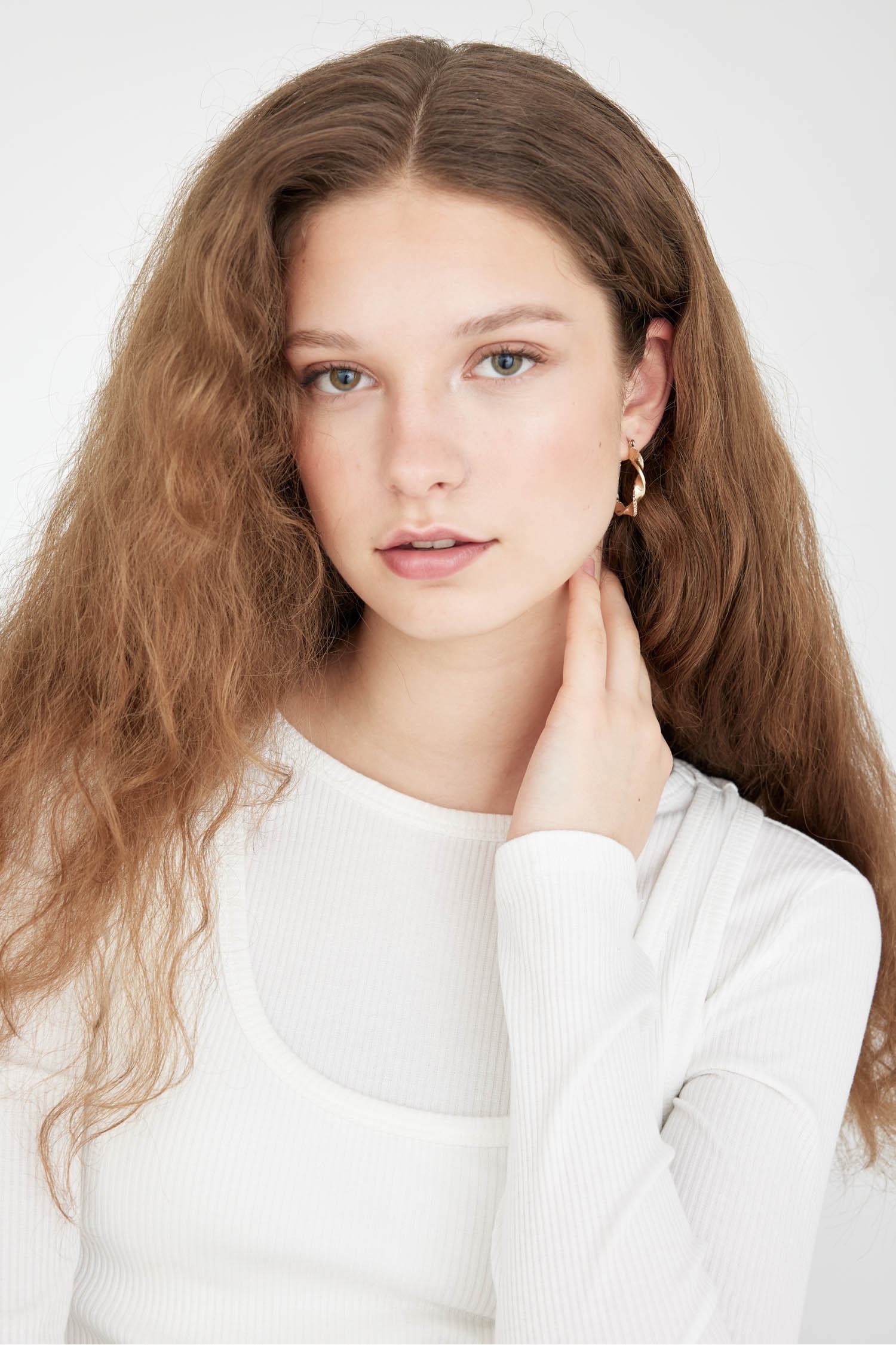 Woman Hoop Gold Earrings