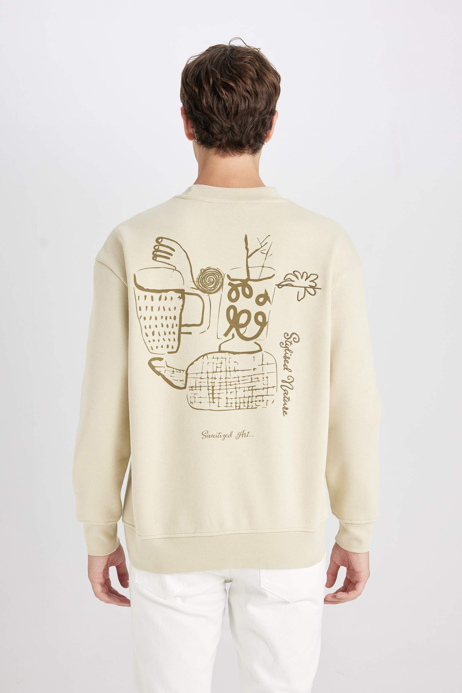 سويت شيرت اوفر سايز بطبعة شعار