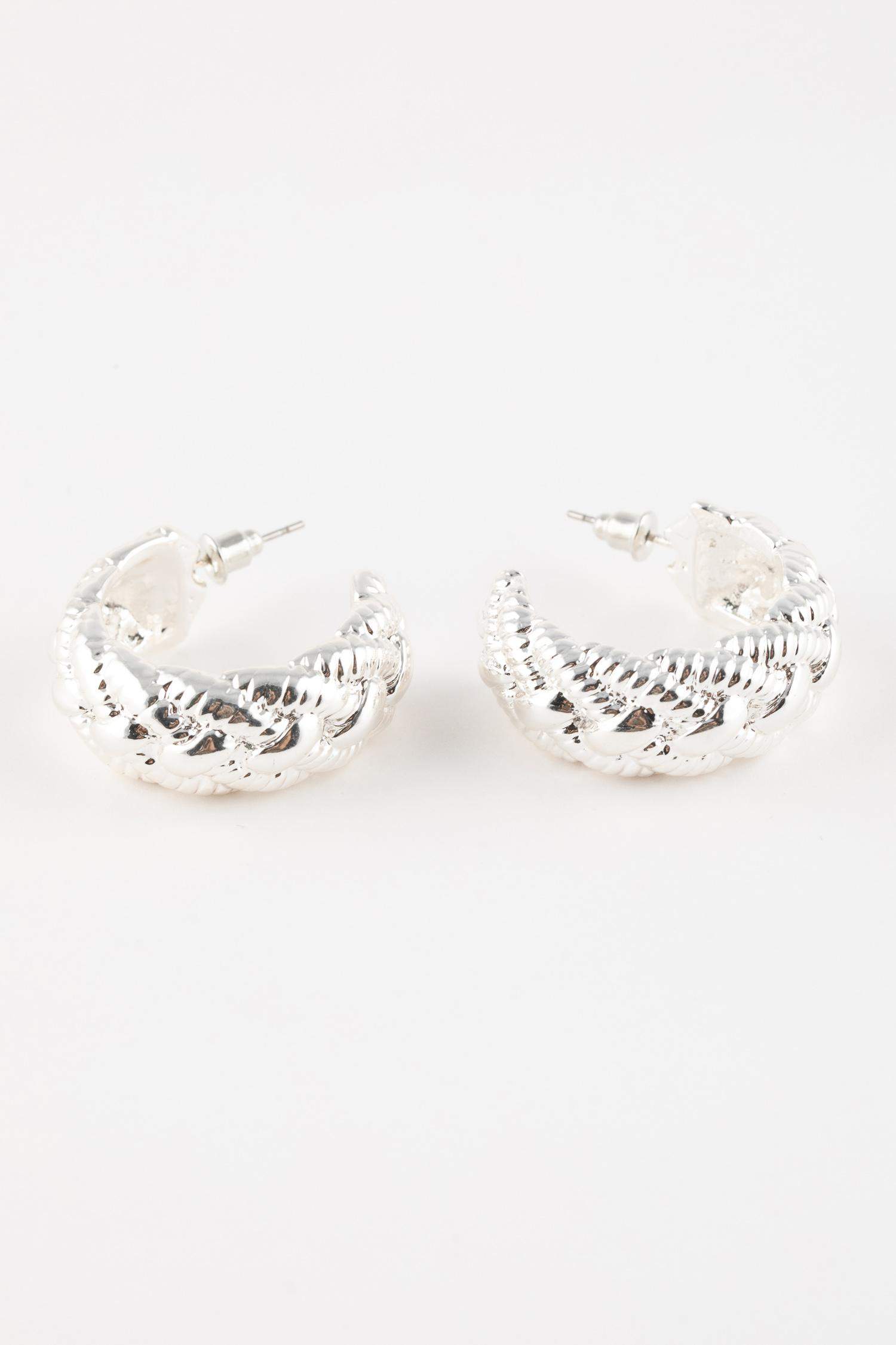 Woman Hoop Silver Earrings