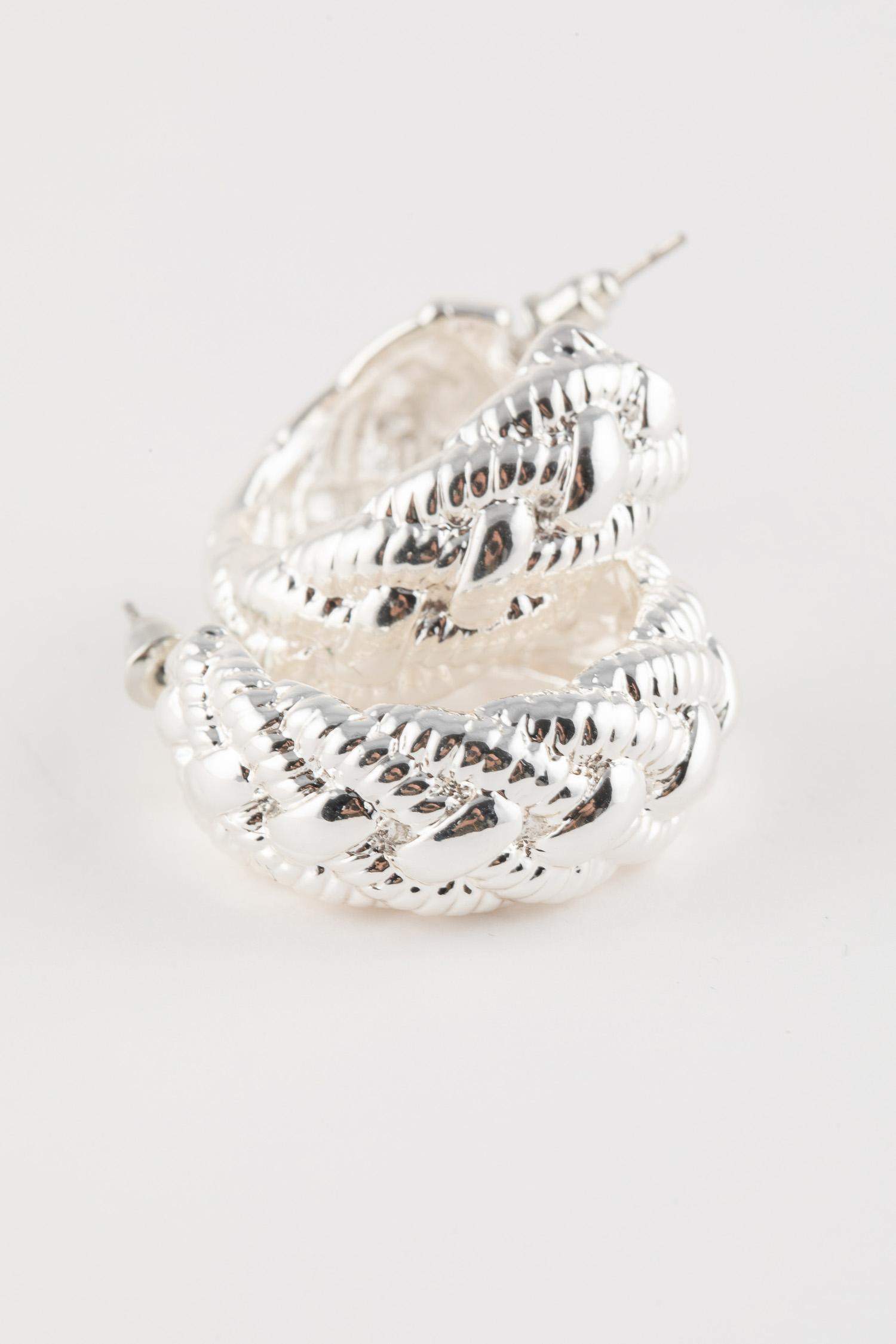 Woman Hoop Silver Earrings