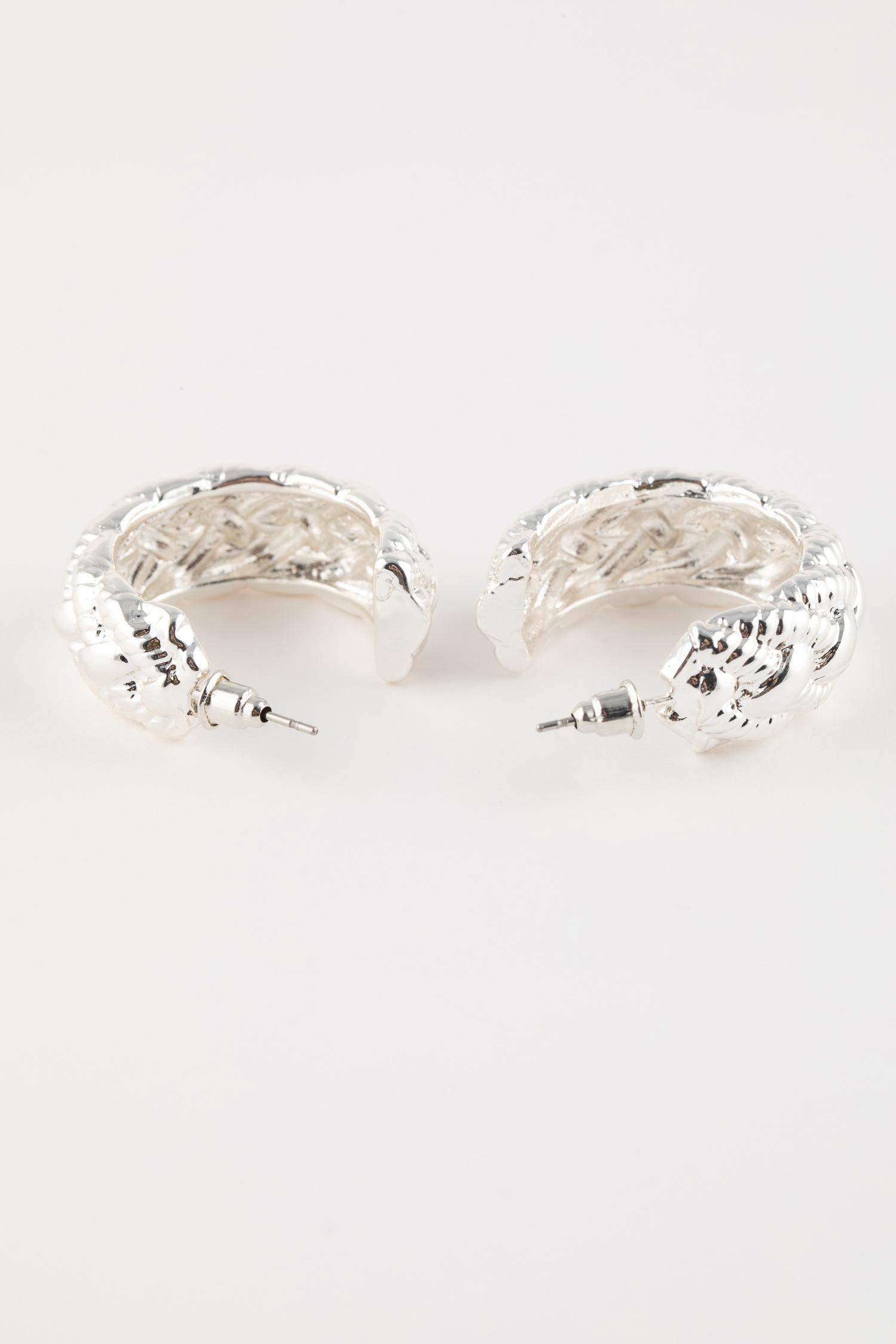 Woman Hoop Silver Earrings