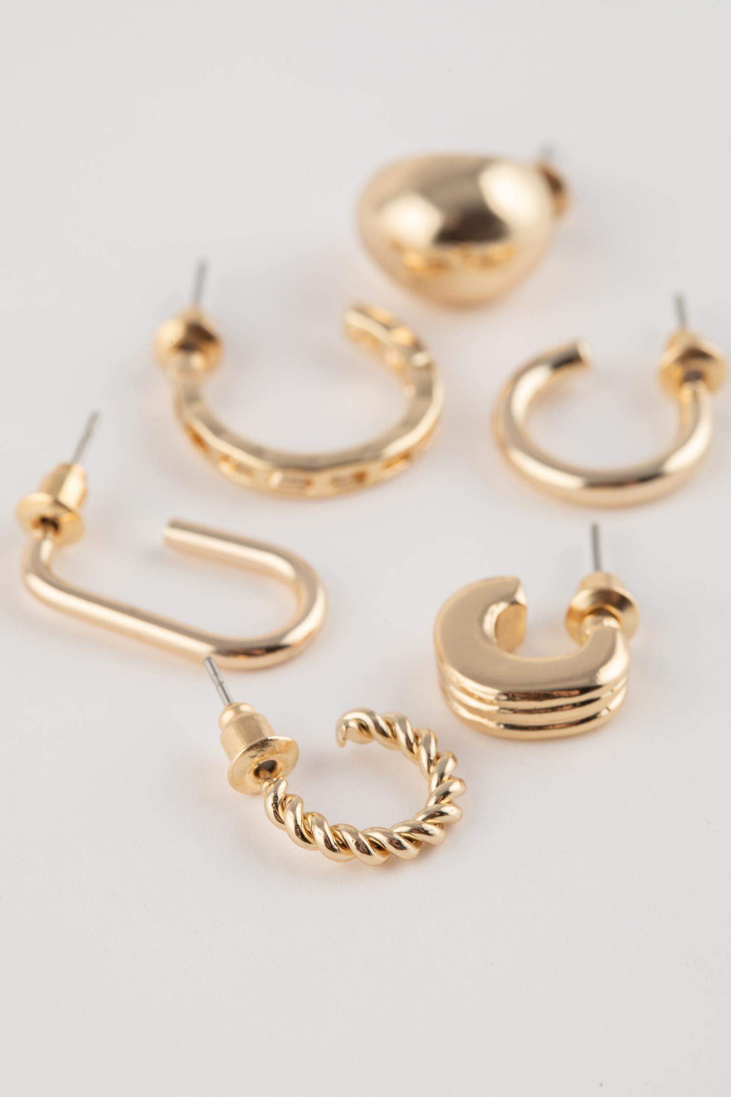 حلق حريمي ذهبي - 6 قطع