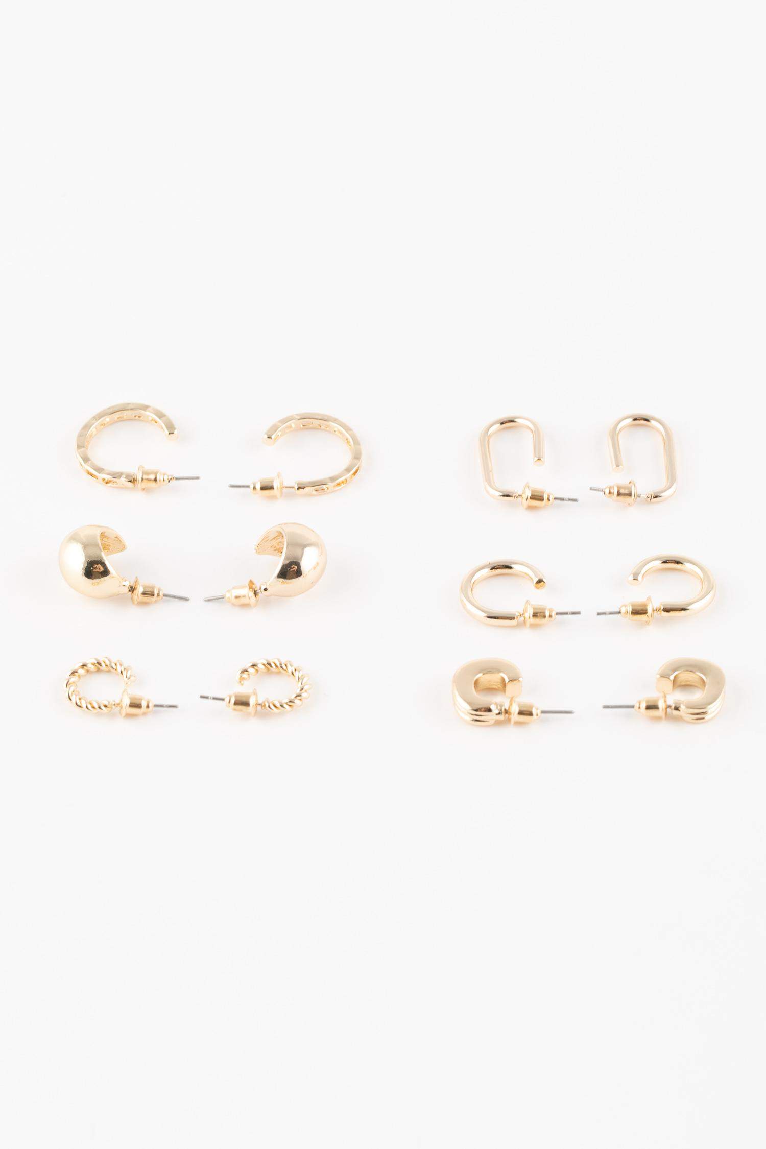 حلق حريمي ذهبي - 6 قطع