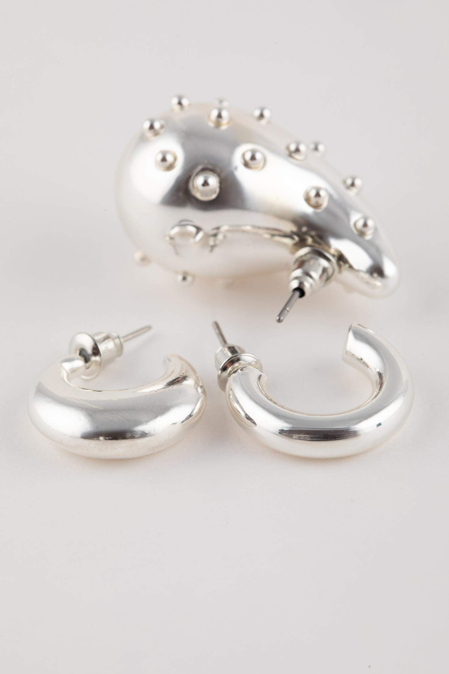 Woman 3 Piece Silver Earrings