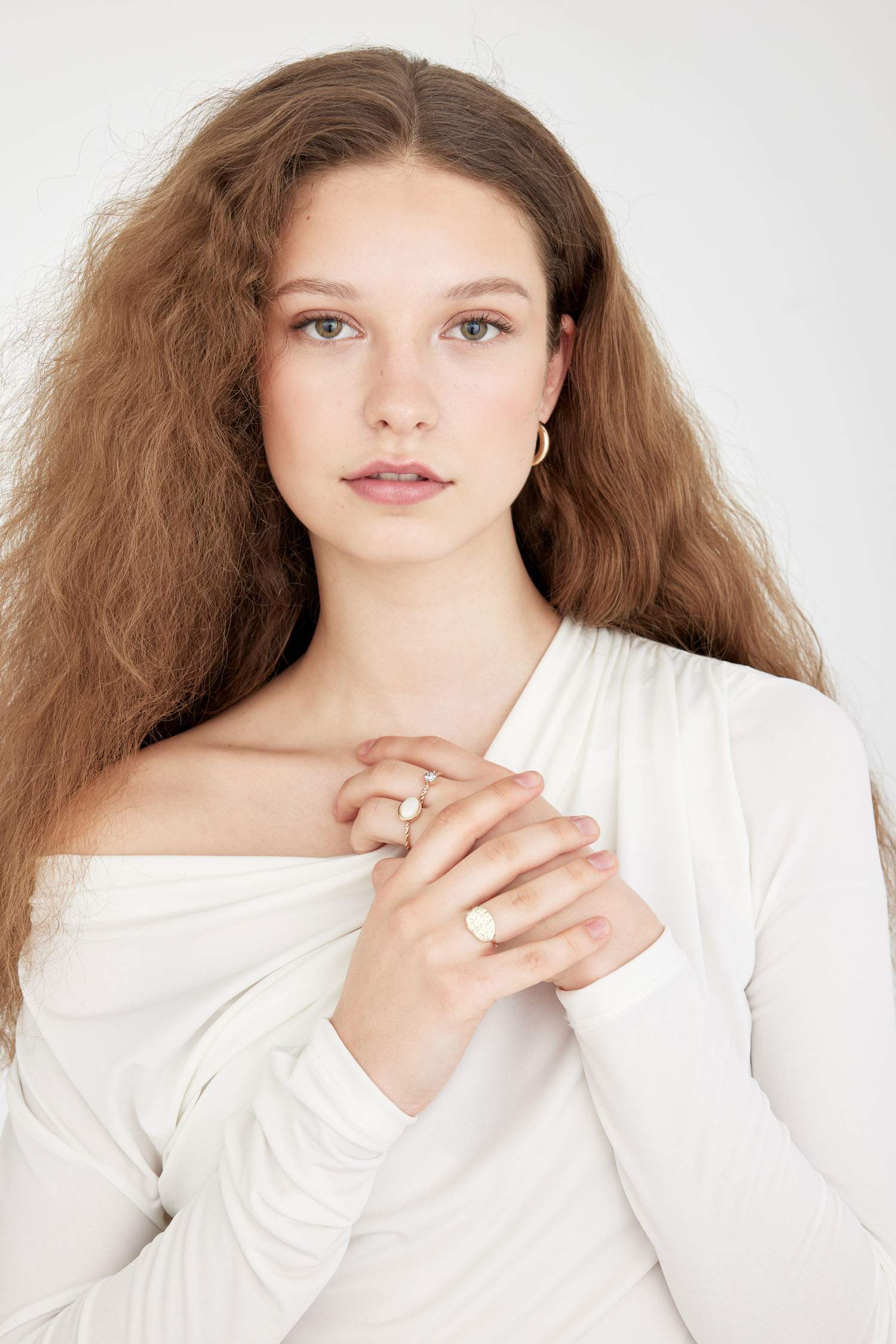 خاتم نسائي ذهبي - 3 قطع