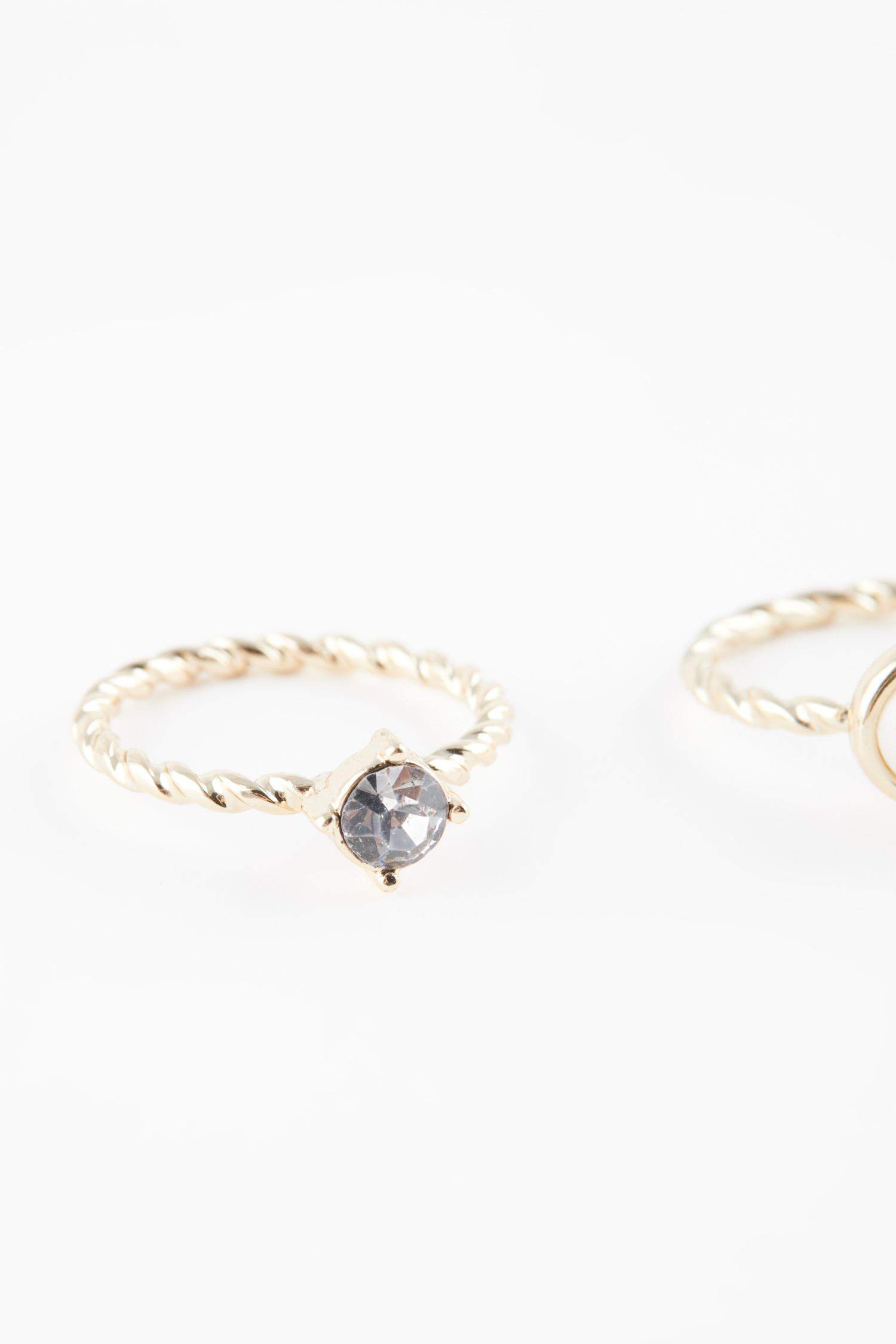 خاتم نسائي ذهبي - 3 قطع