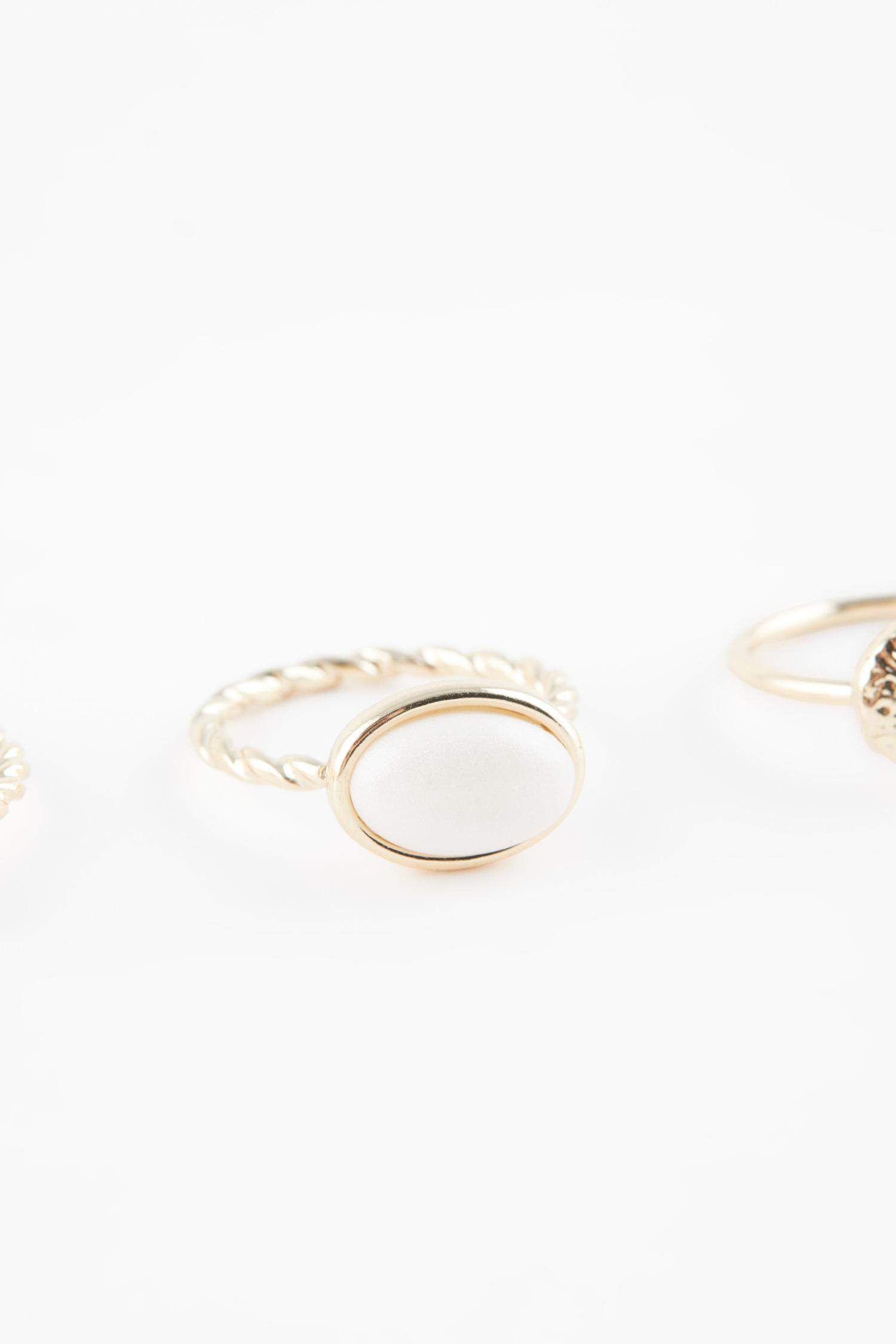 خاتم نسائي ذهبي - 3 قطع