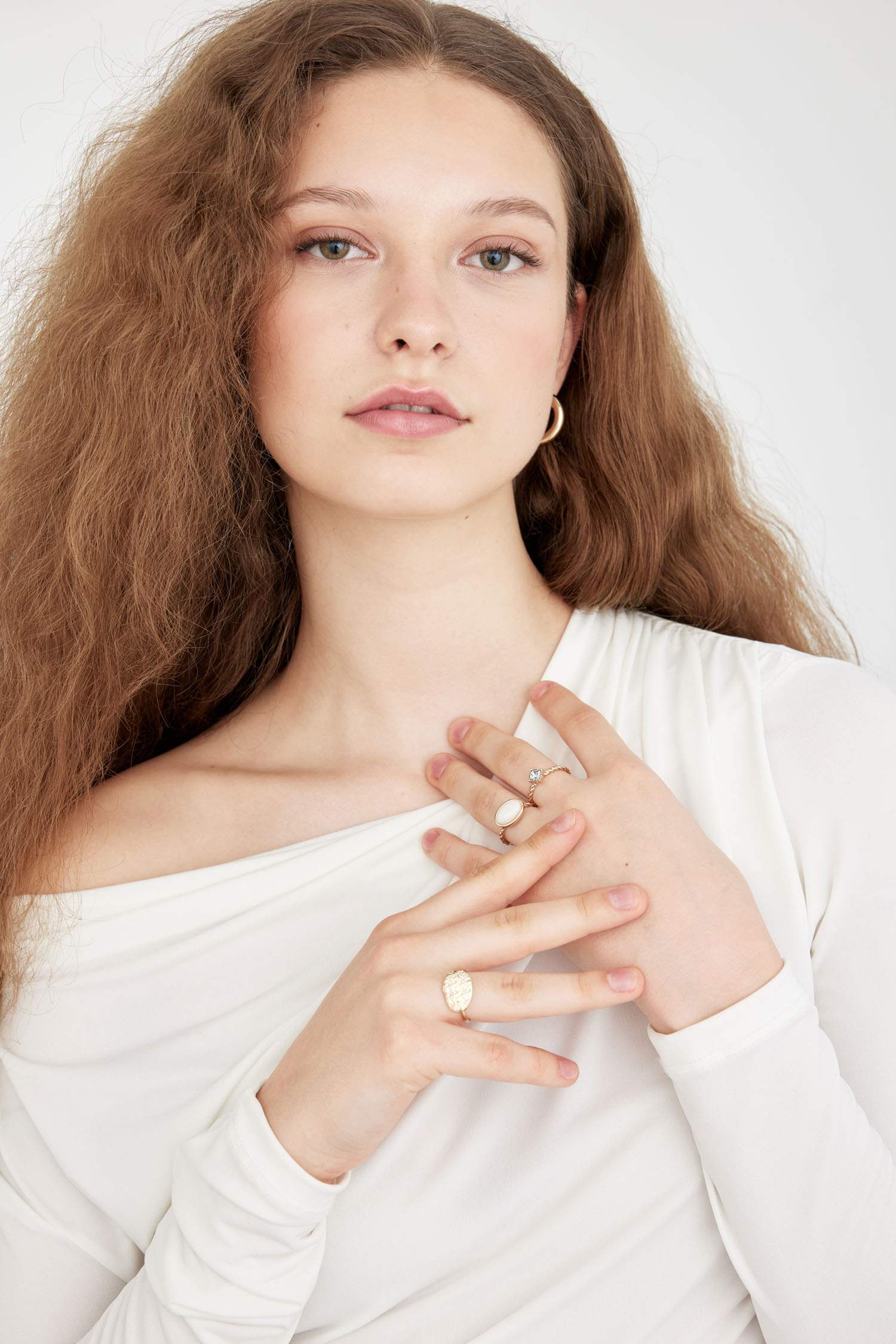 خاتم نسائي ذهبي - 3 قطع