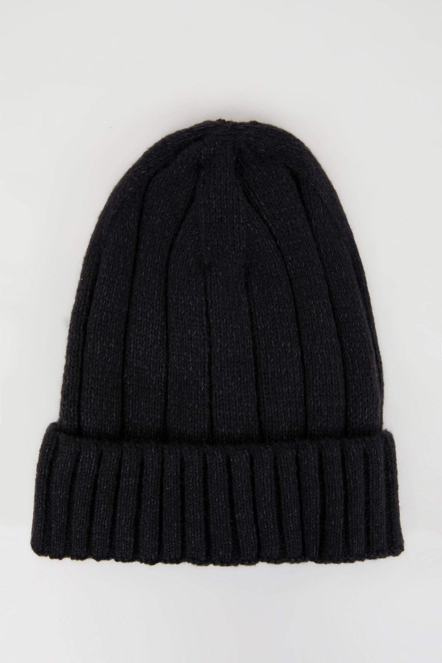 Erkek Fitilli Basic Düz Örme Bere