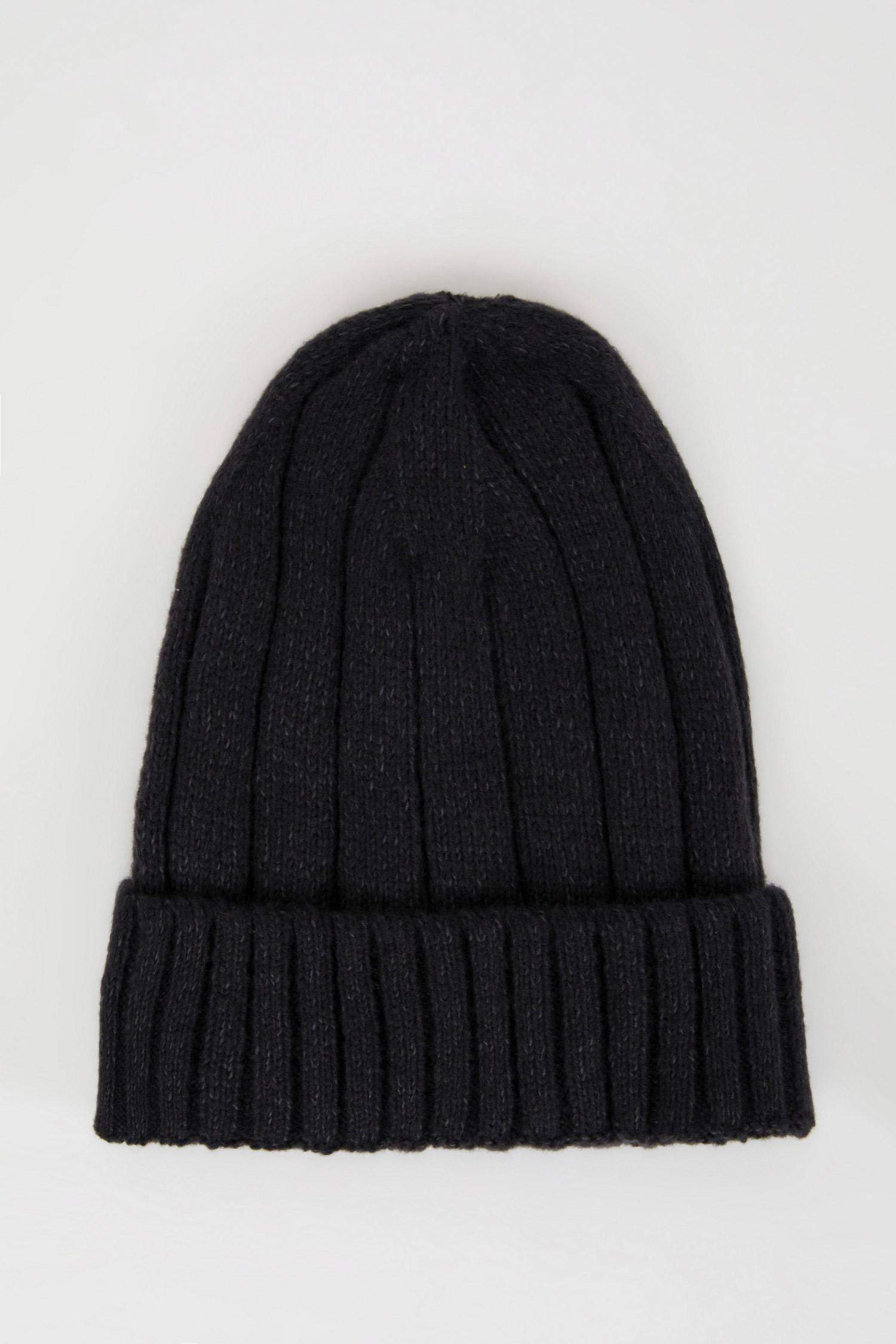 Erkek Fitilli Basic Düz Örme Bere