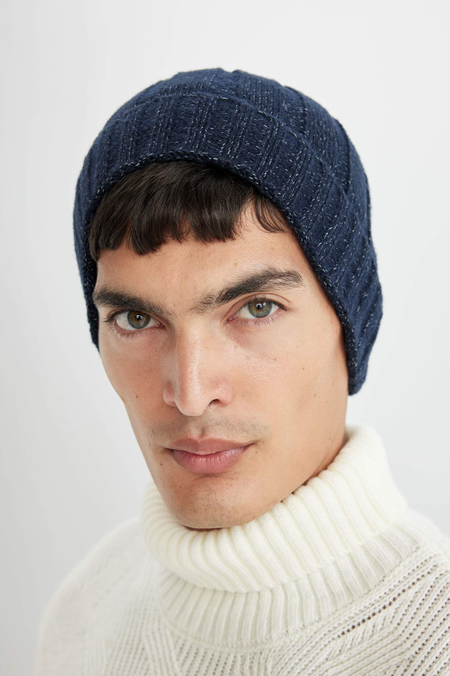 Erkek Fitilli Basic Düz Örme Bere