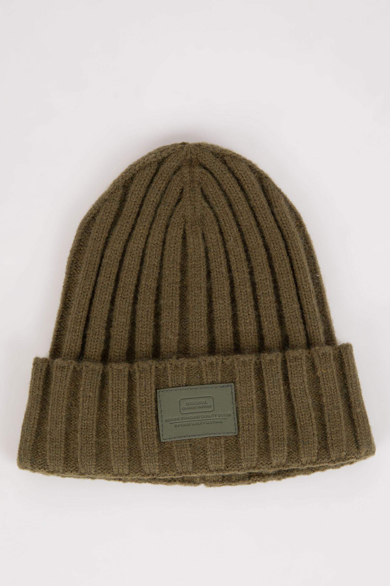 Man Label Printed Beanie