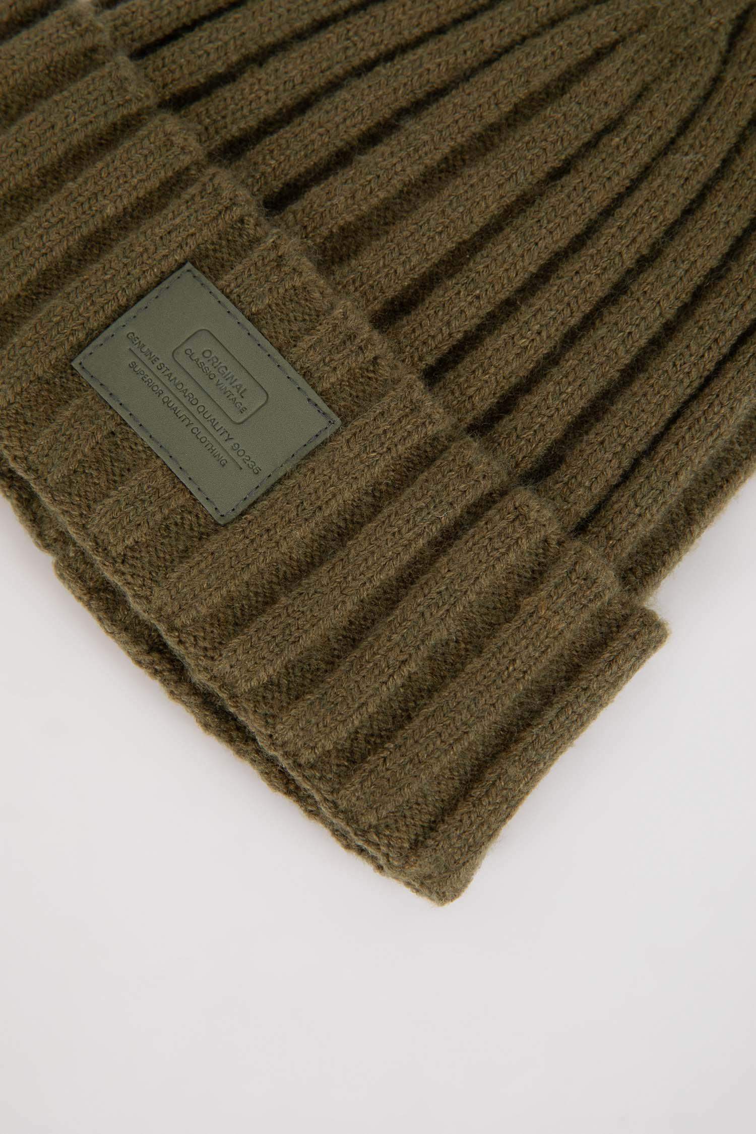 Man Label Printed Beanie