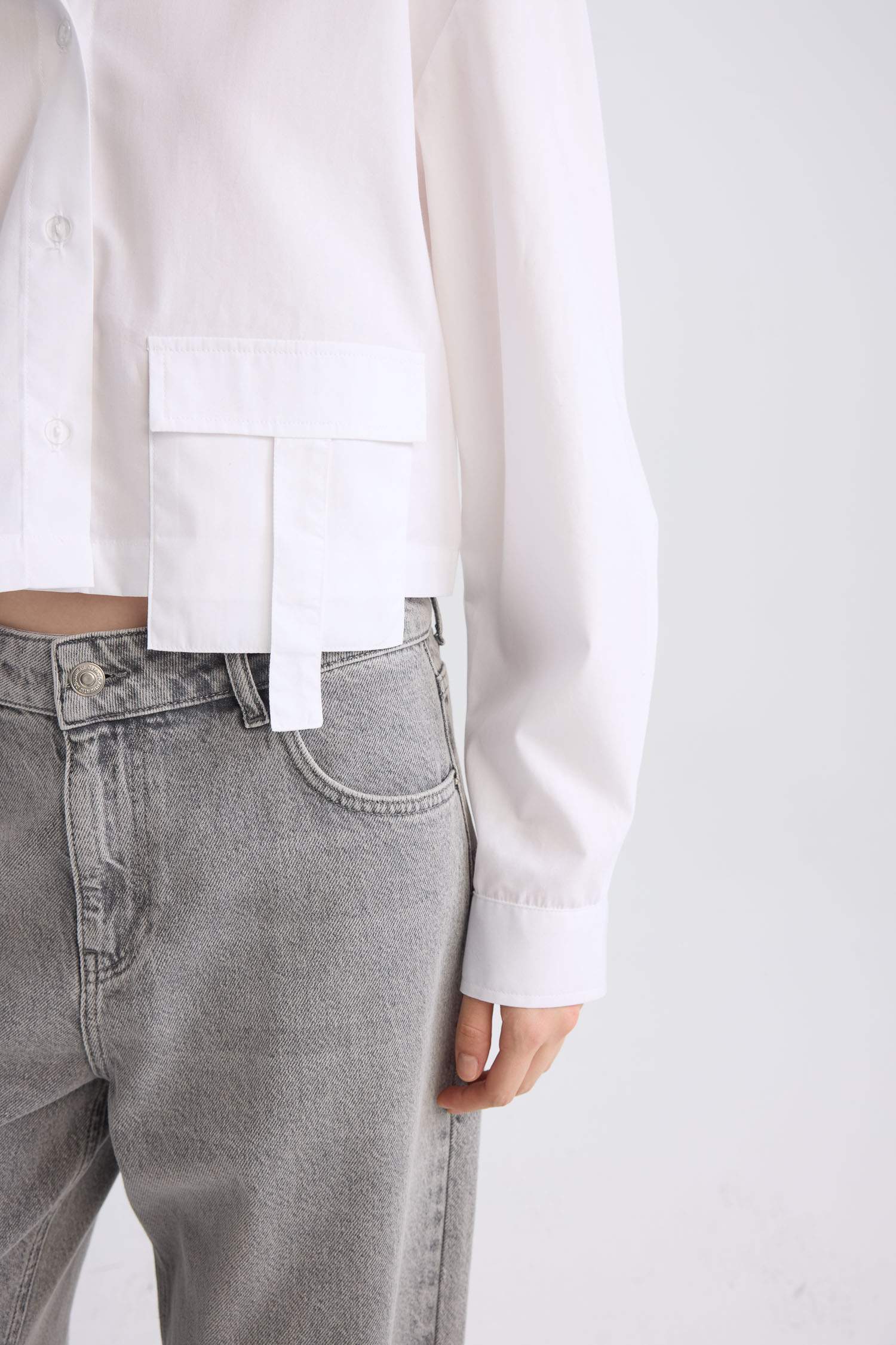 Oversize Fit Poplin Long Sleeve Shirt
