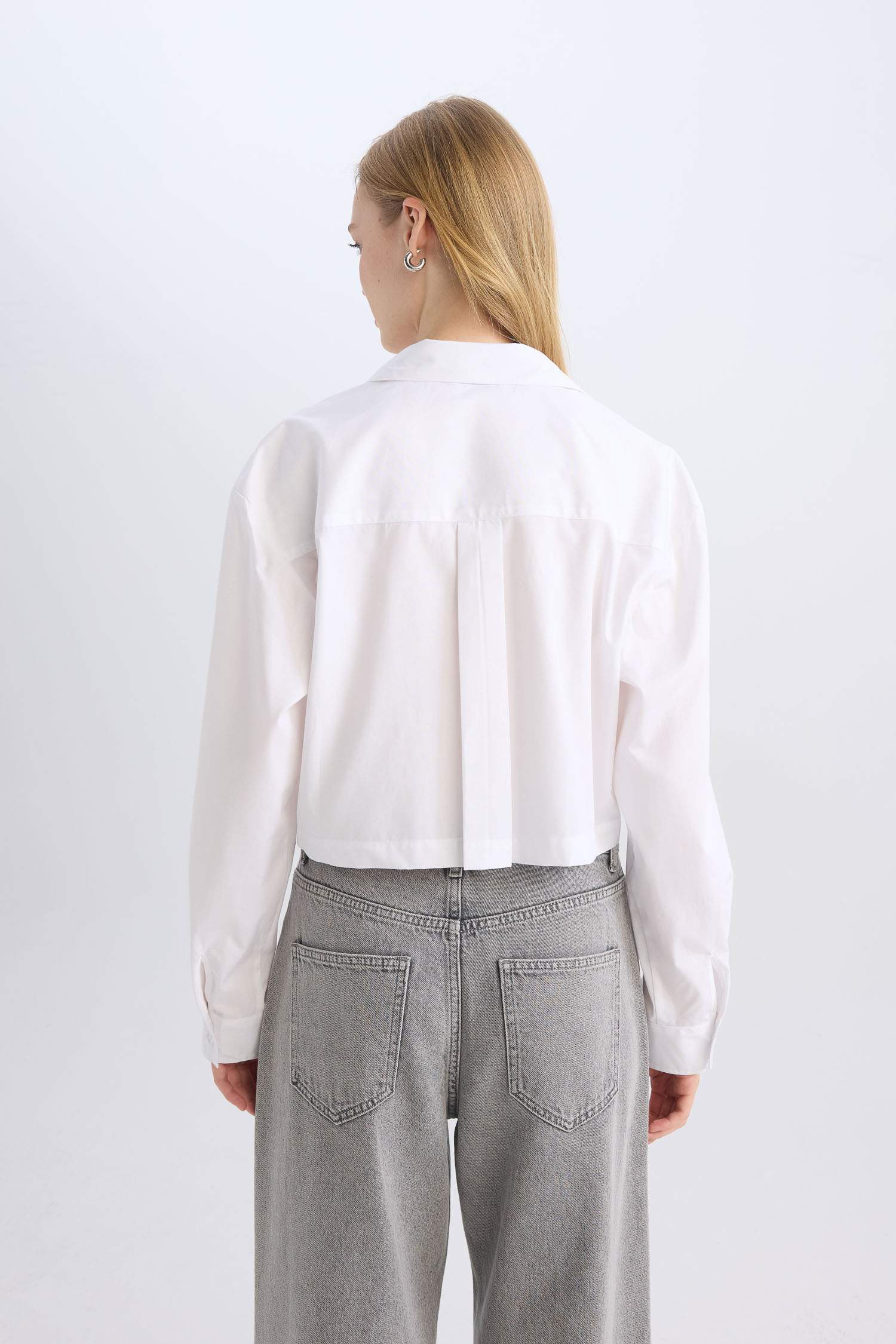 Oversize Fit Poplin Long Sleeve Shirt