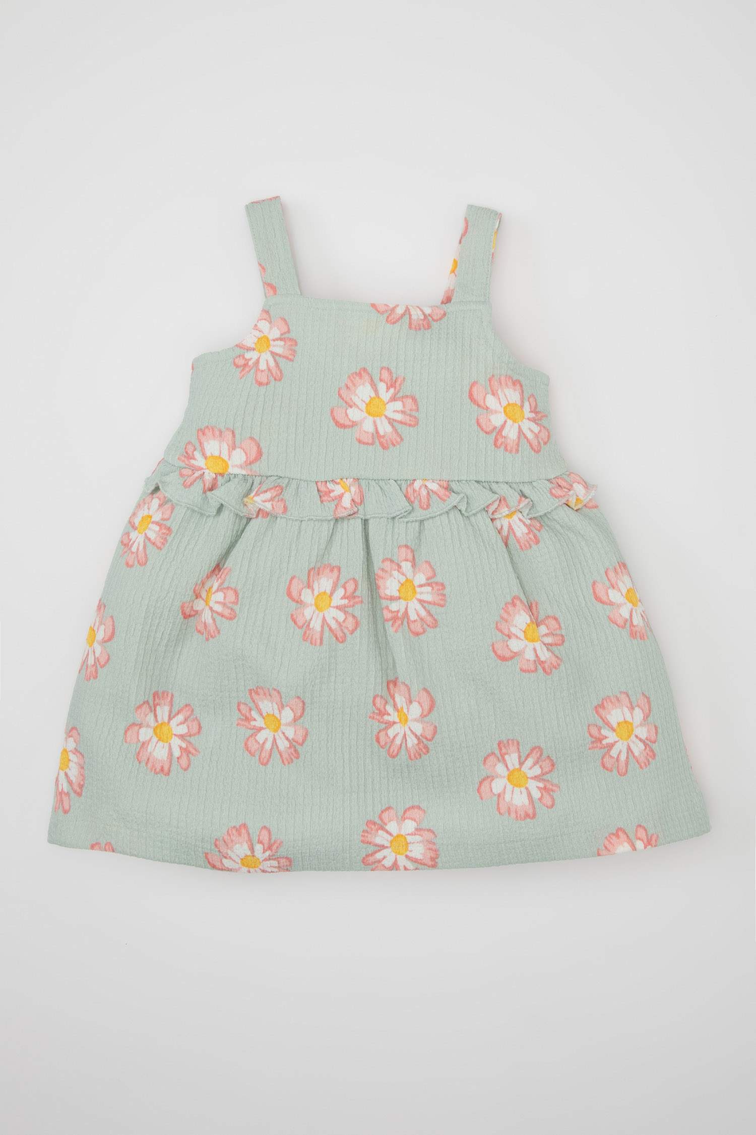 Robe en Tricot Fleur Col Ras Du Cou Sans Manches