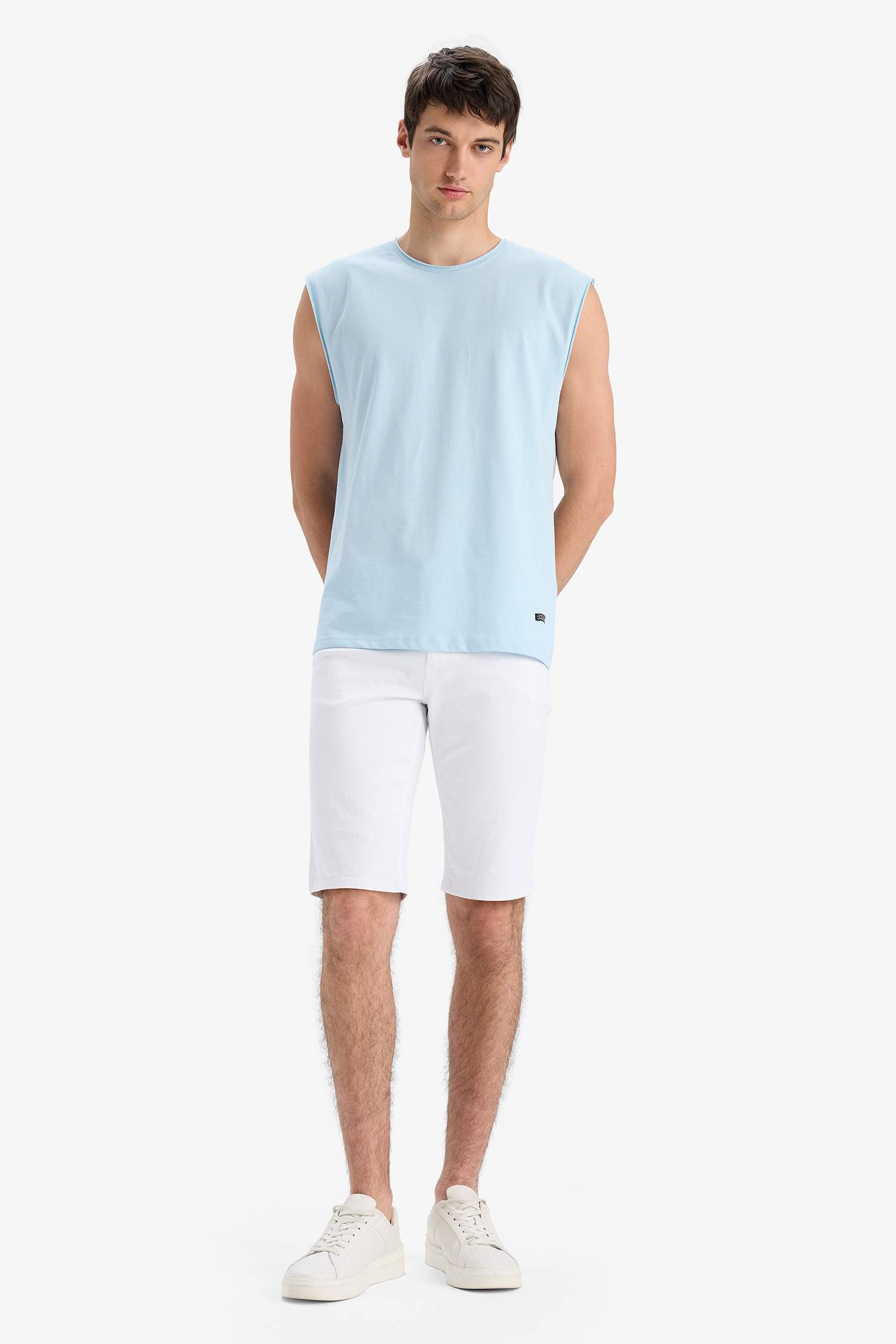 Cotton Boxy Fit Crew Neck Basic Tank Top