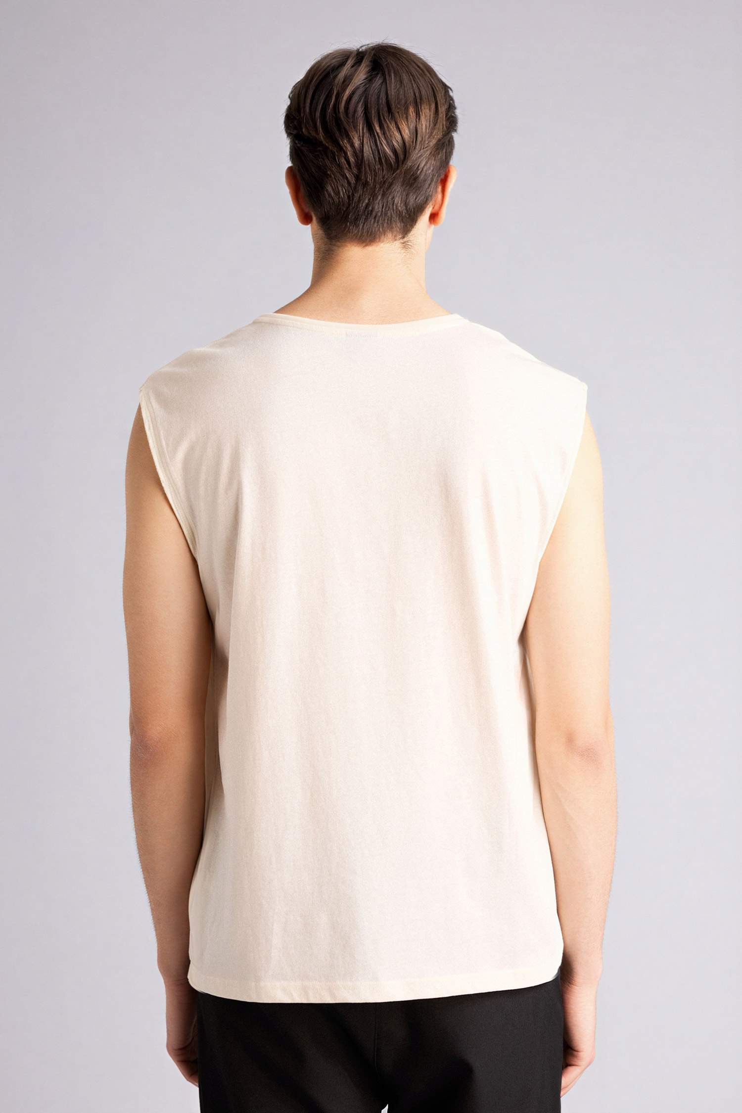 Ecru MAN Boxy Fit Crew Neck Sleeveless Tank Top 3444800 | DeFacto