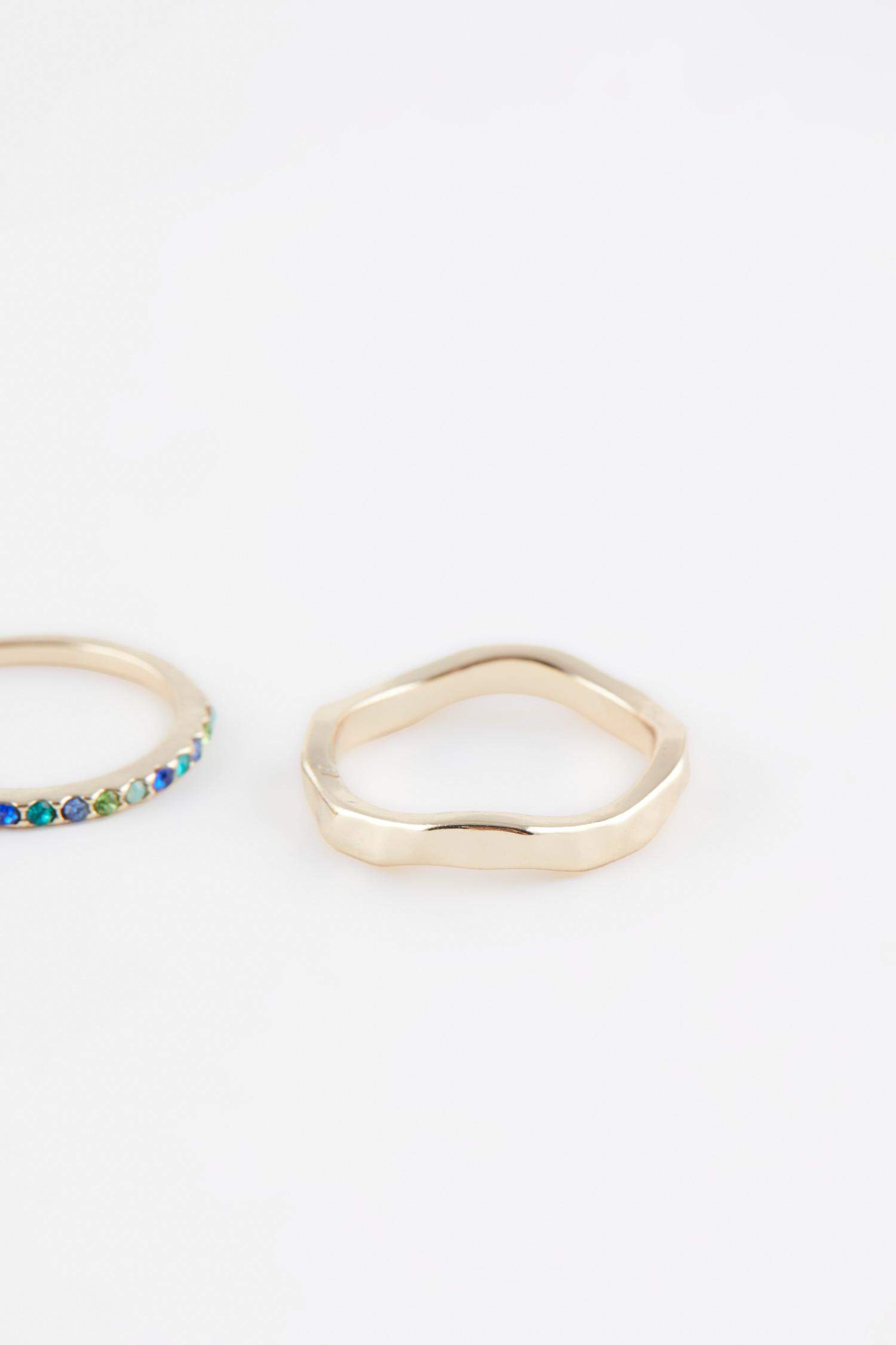 Lot de 5 Bagues dorées pour femme