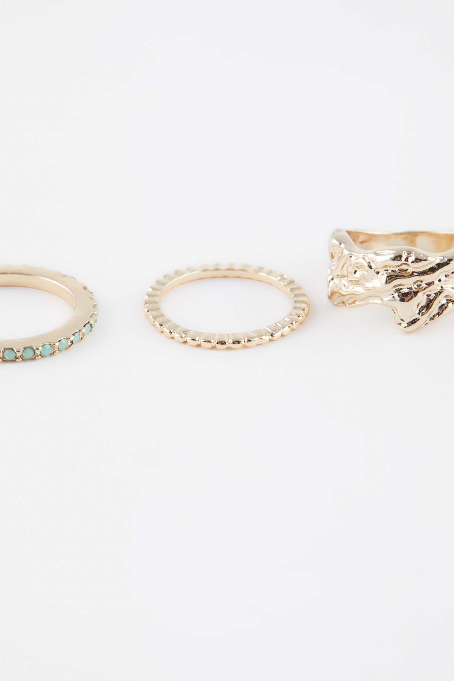 Lot de 5 Bagues dorées pour femme