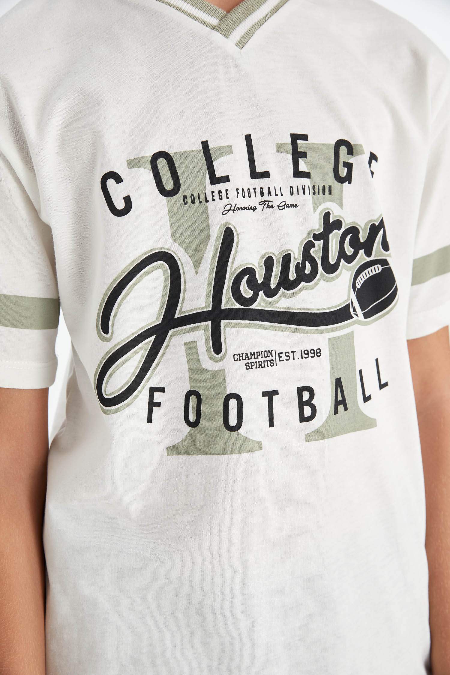 T-Shirt imprimé à Manches Courtes et col V pour Garçon