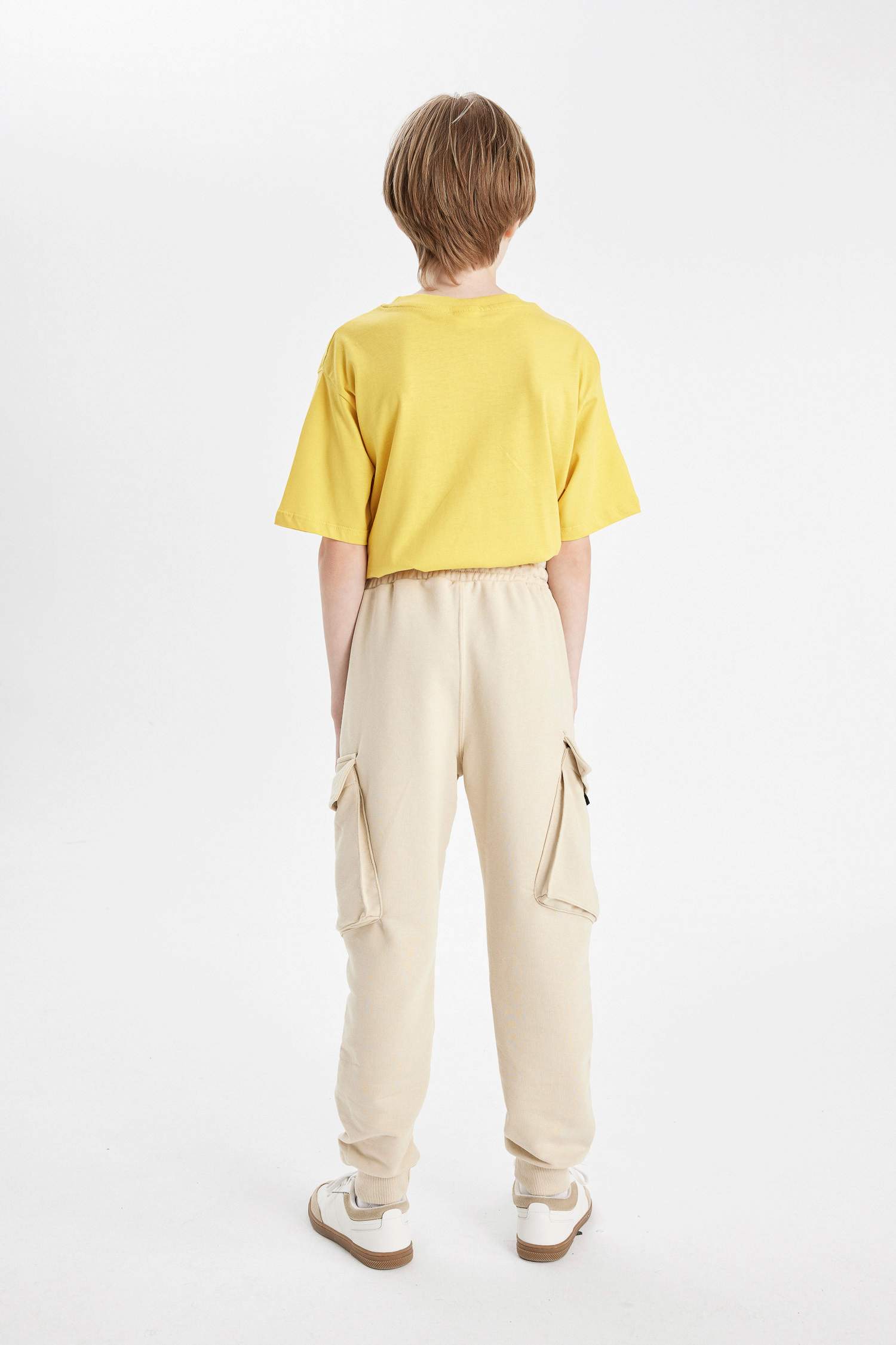 Erkek Çocuk Kargo Cepli Beli Paçası Lastikli Cepli Okul Jogger Eşofman Altı