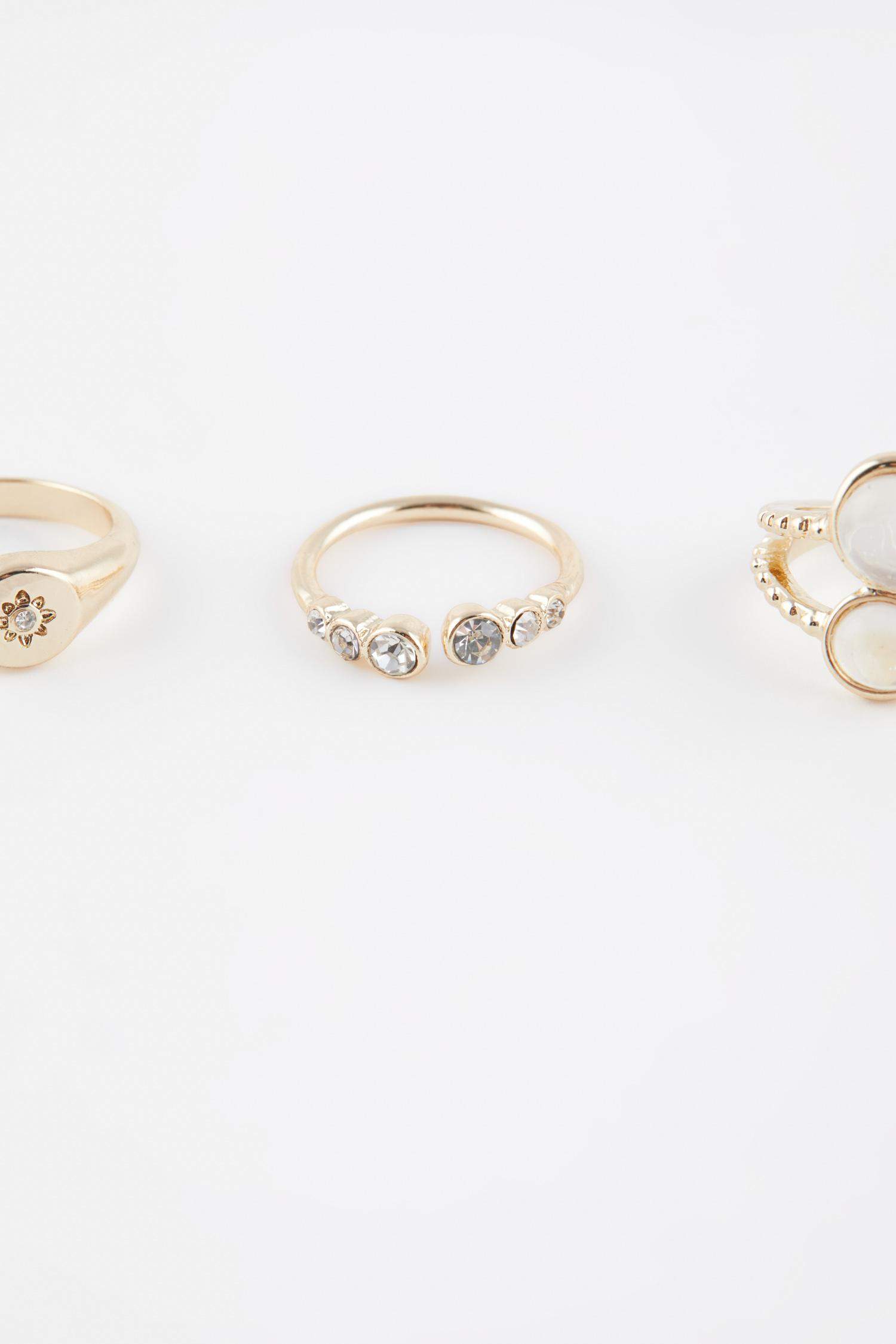 Lot de 3 Bagues dorées pour femme