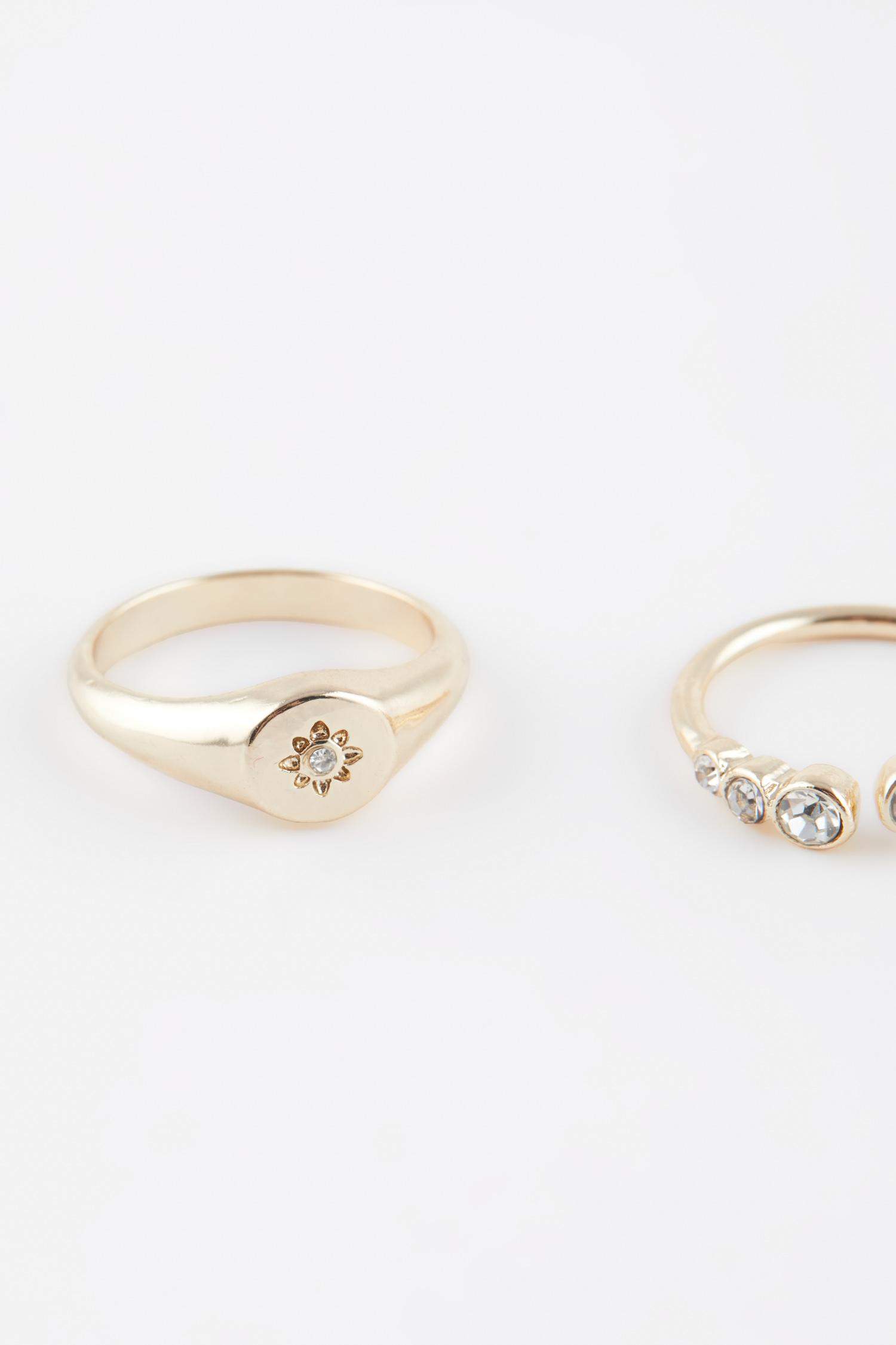 Lot de 3 Bagues dorées pour femme