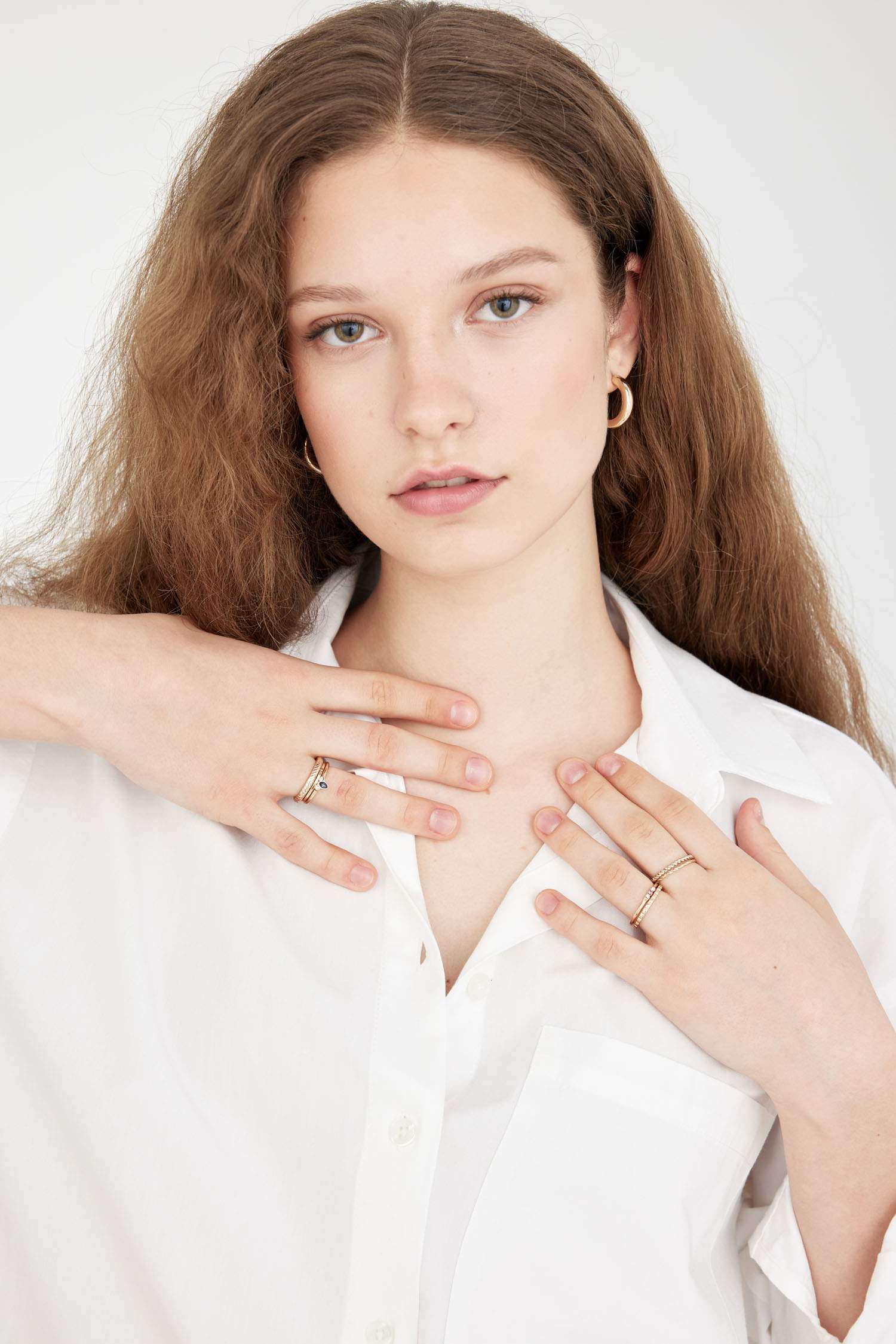 Kadın 8'li Gold Yüzük