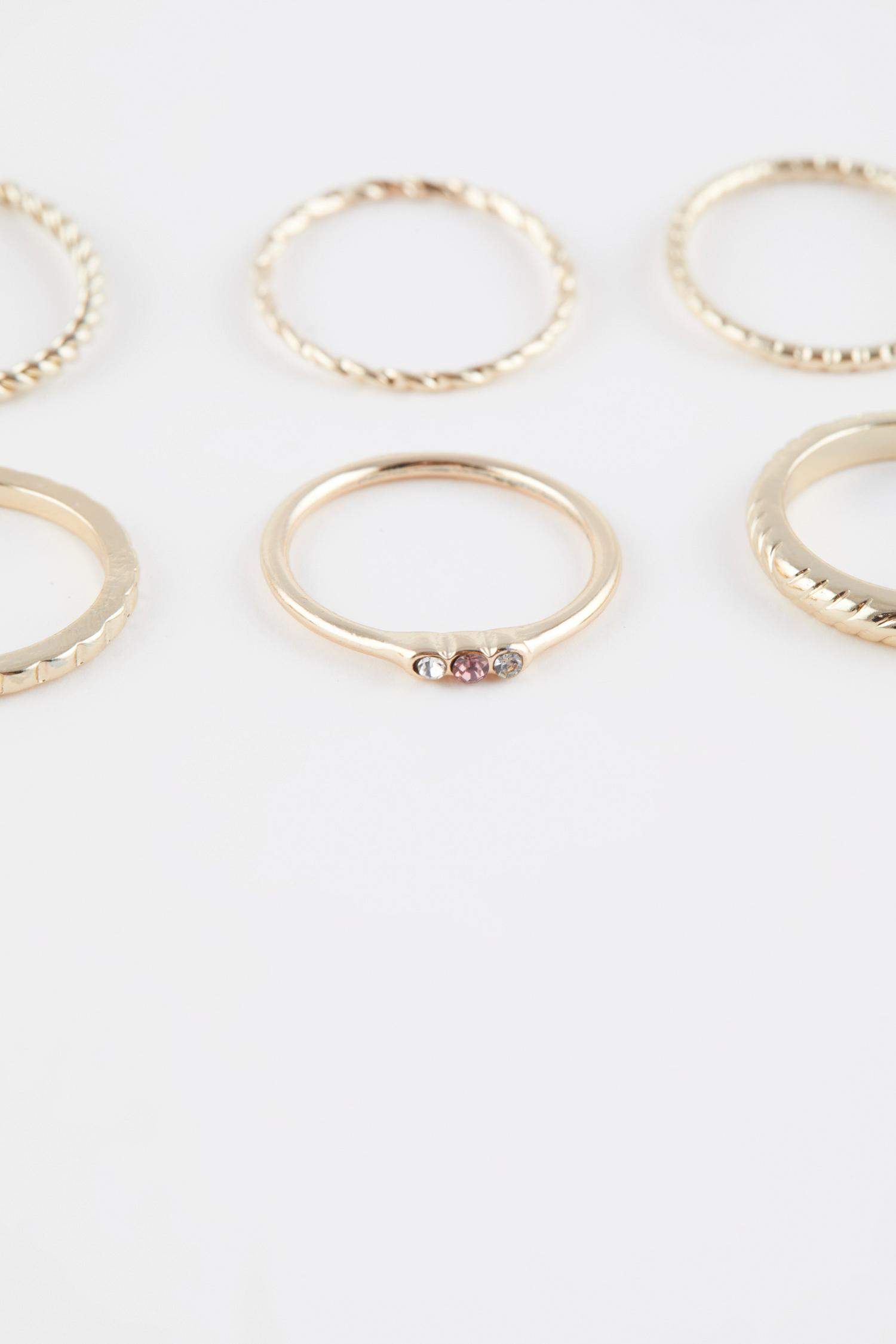 Kadın 8'li Gold Yüzük