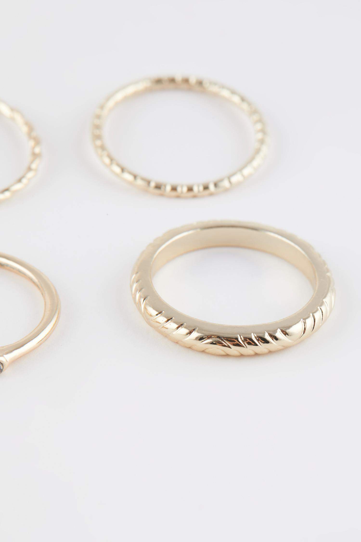 Kadın 8'li Gold Yüzük