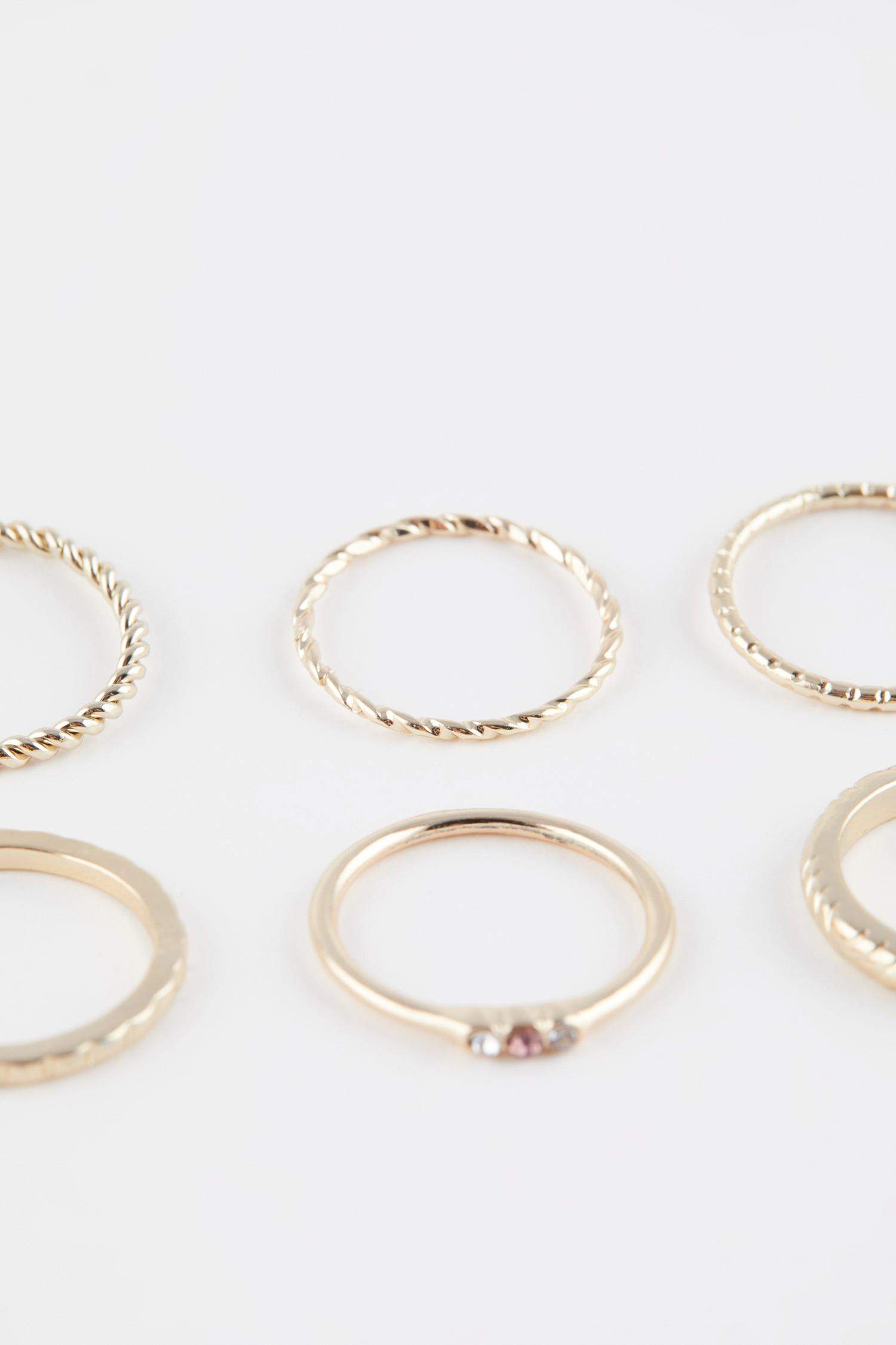 Kadın 8'li Gold Yüzük