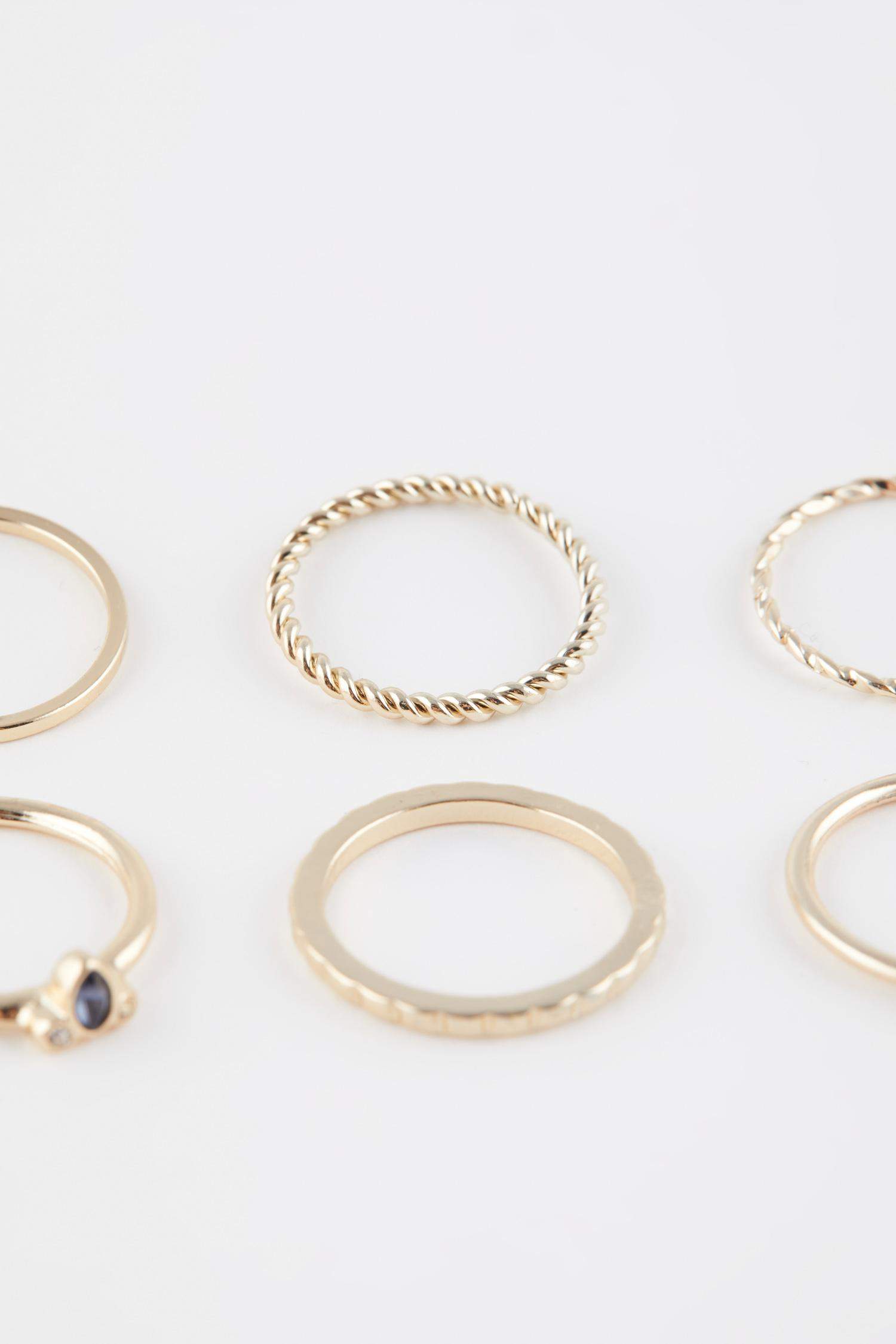 Kadın 8'li Gold Yüzük