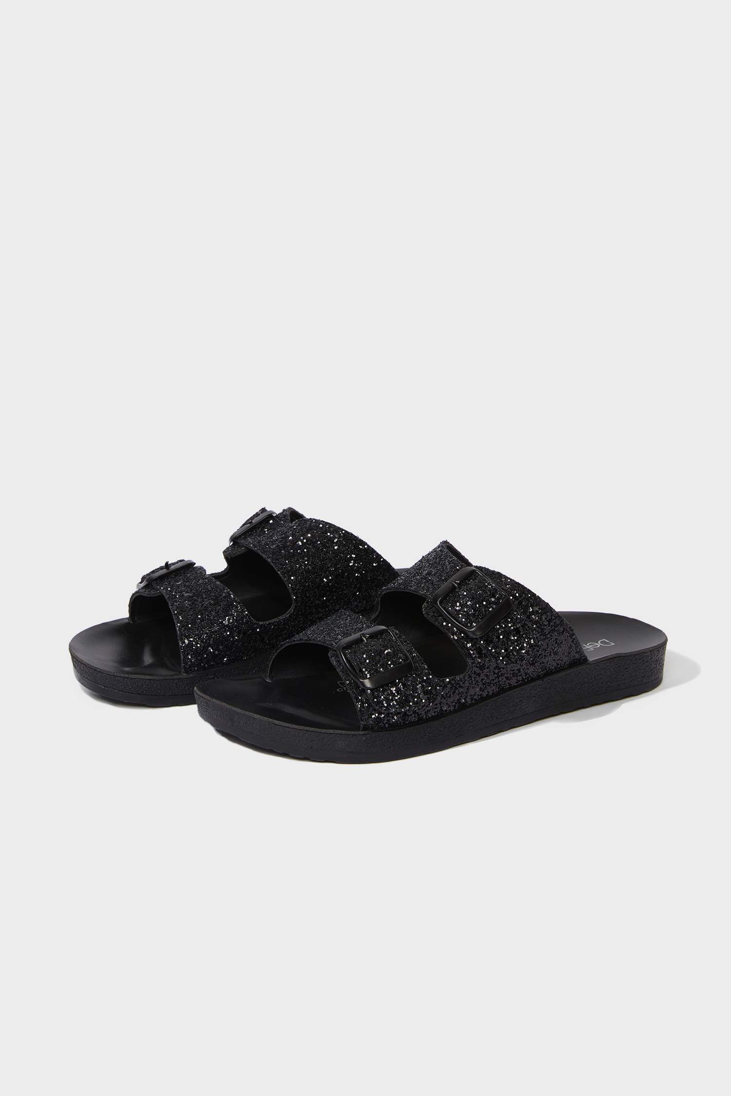 Woman High Sole Faux Leather Slippers